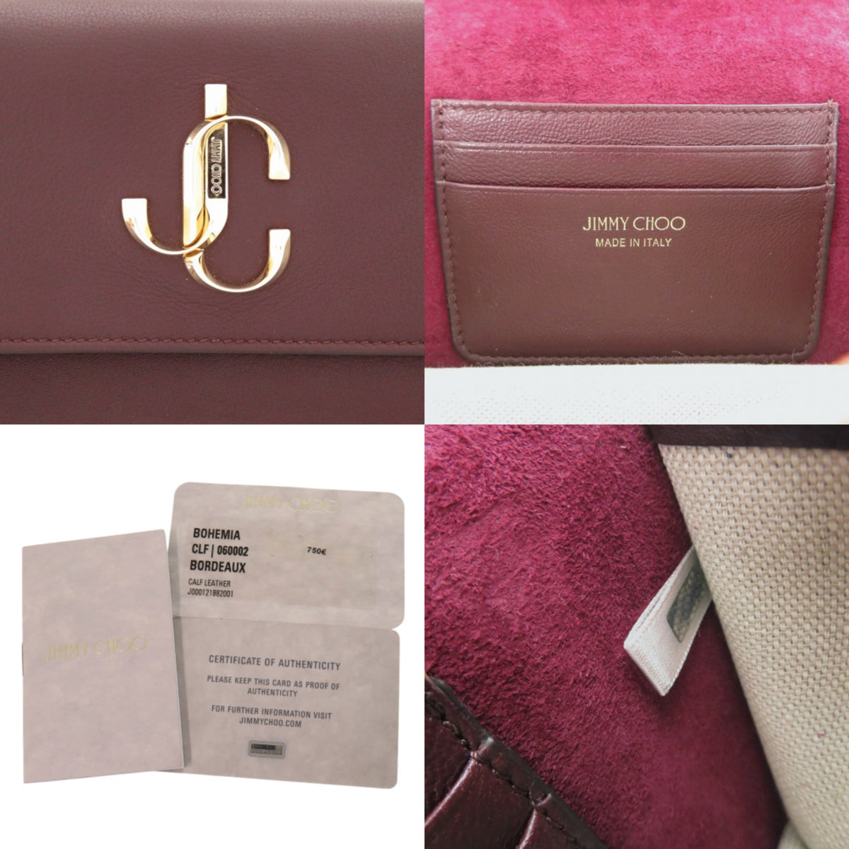 Jimmy Choo Bordeaux Leather Shoulder Bag (Pre-Owned)