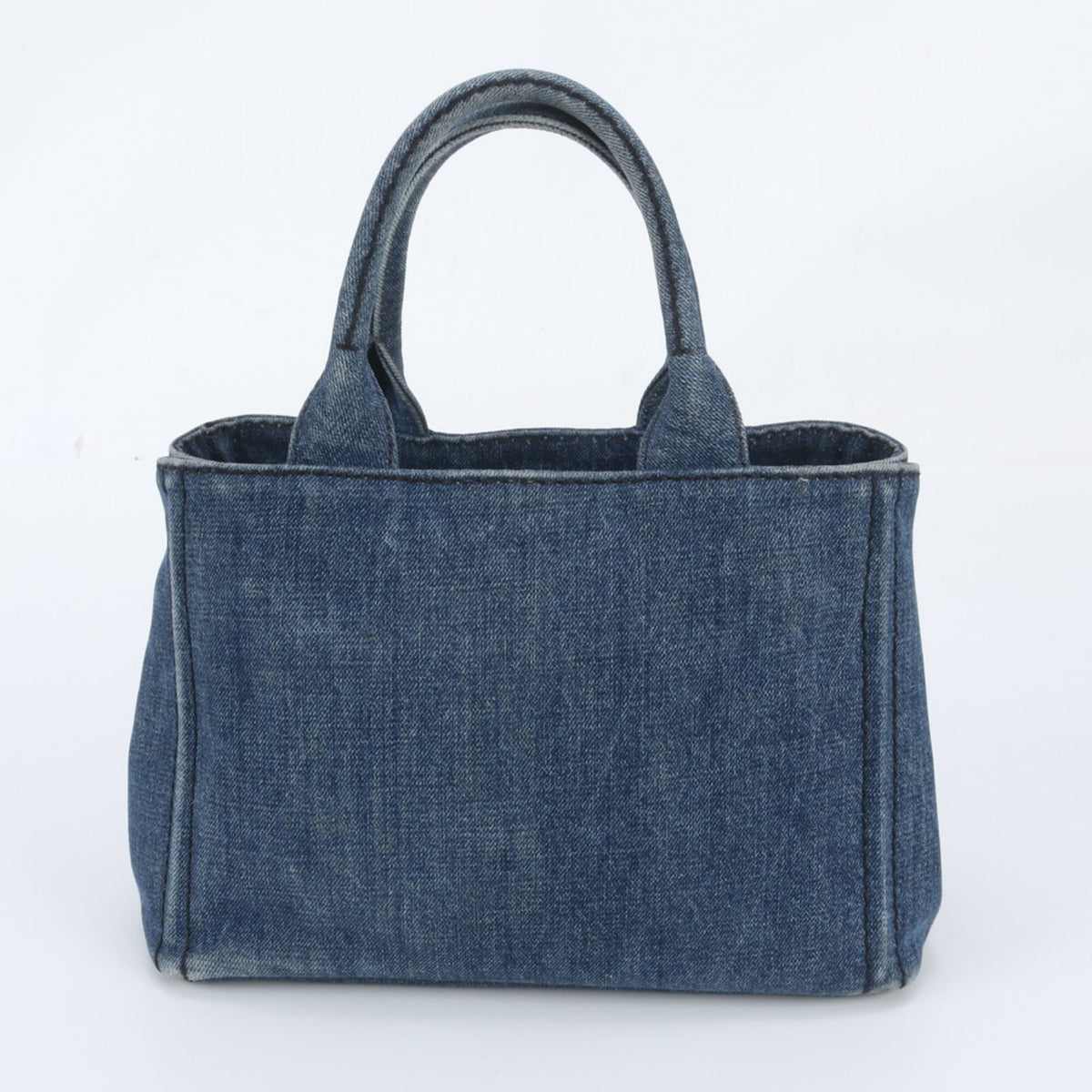 Prada Canapa Navy Handbag Shoulder Bag Tote Bag (Pre-Owned)