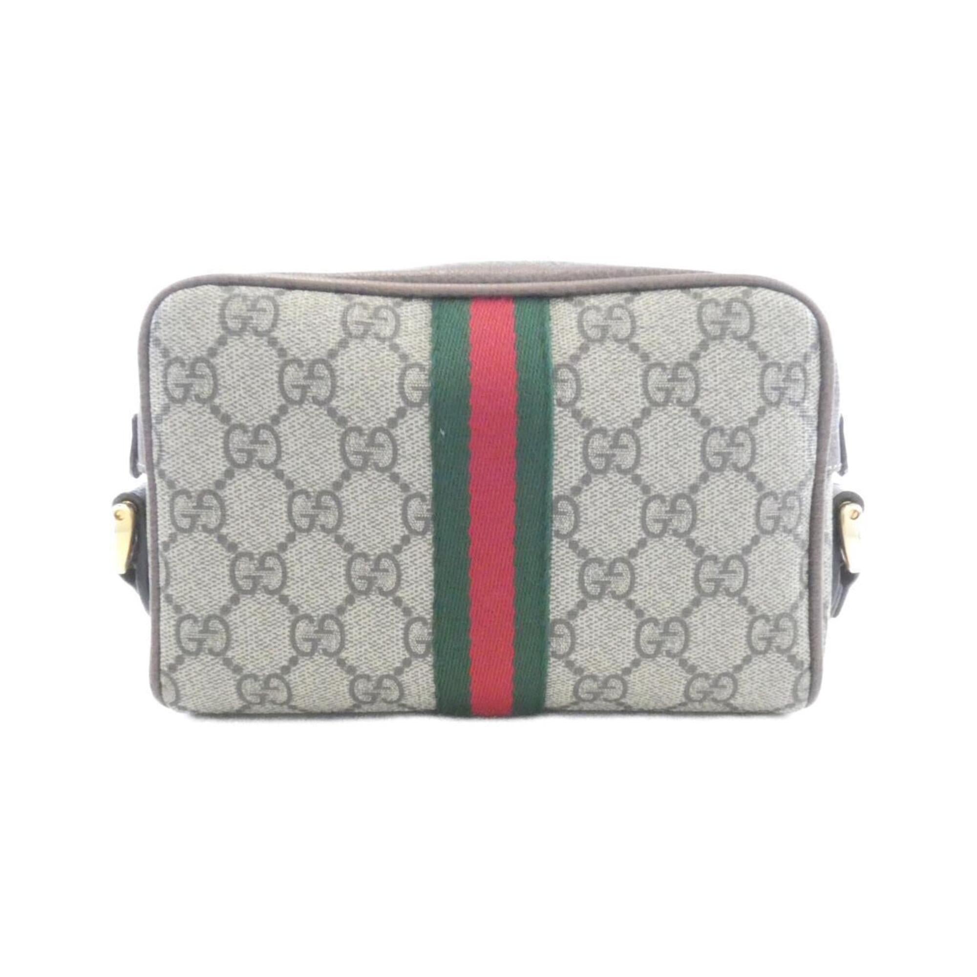 Gucci Ophidia Beige Brown Gg Supreme Leather Shoulder Bag (Pre-Owned)