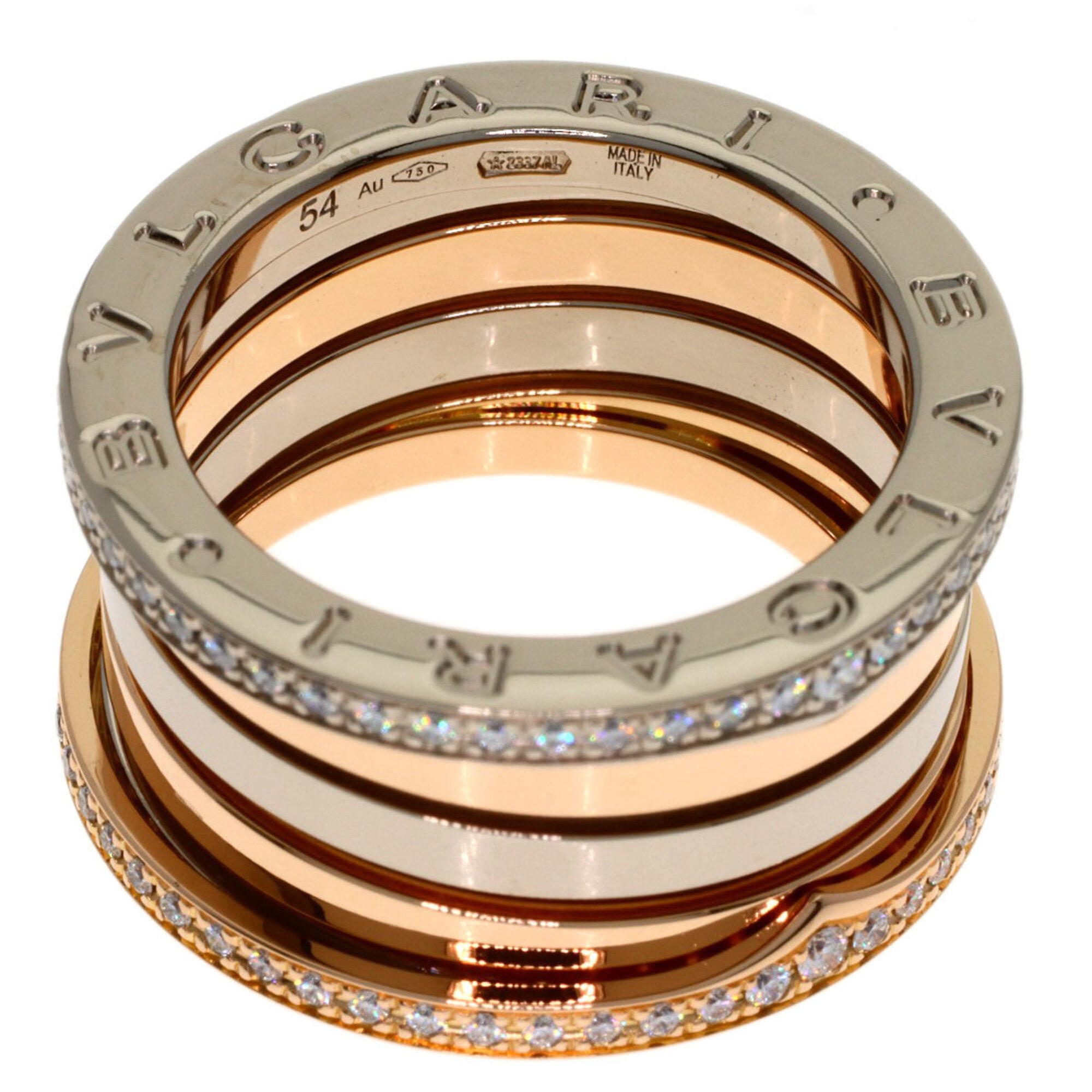 Bvlgari Yellow Gold (18K) Pink Gold (18K) White Gold (18K) Band Ring (Pre-Owned)