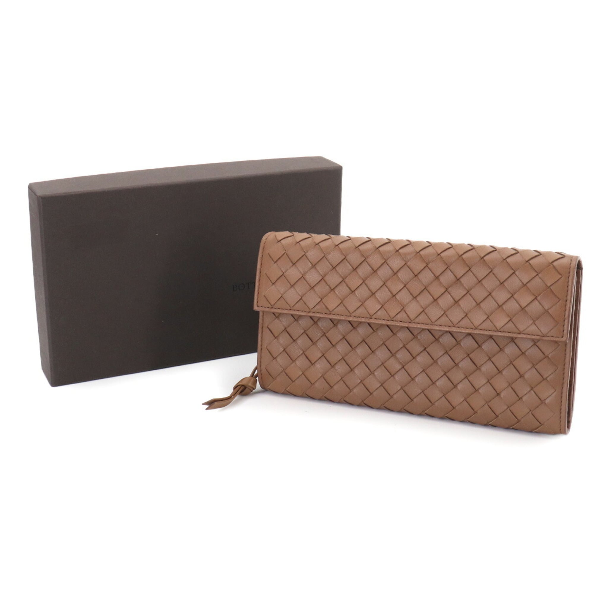 Bottega Veneta Brown Intrecciato Long Wallet (Bi-Fold) (Pre-Owned)