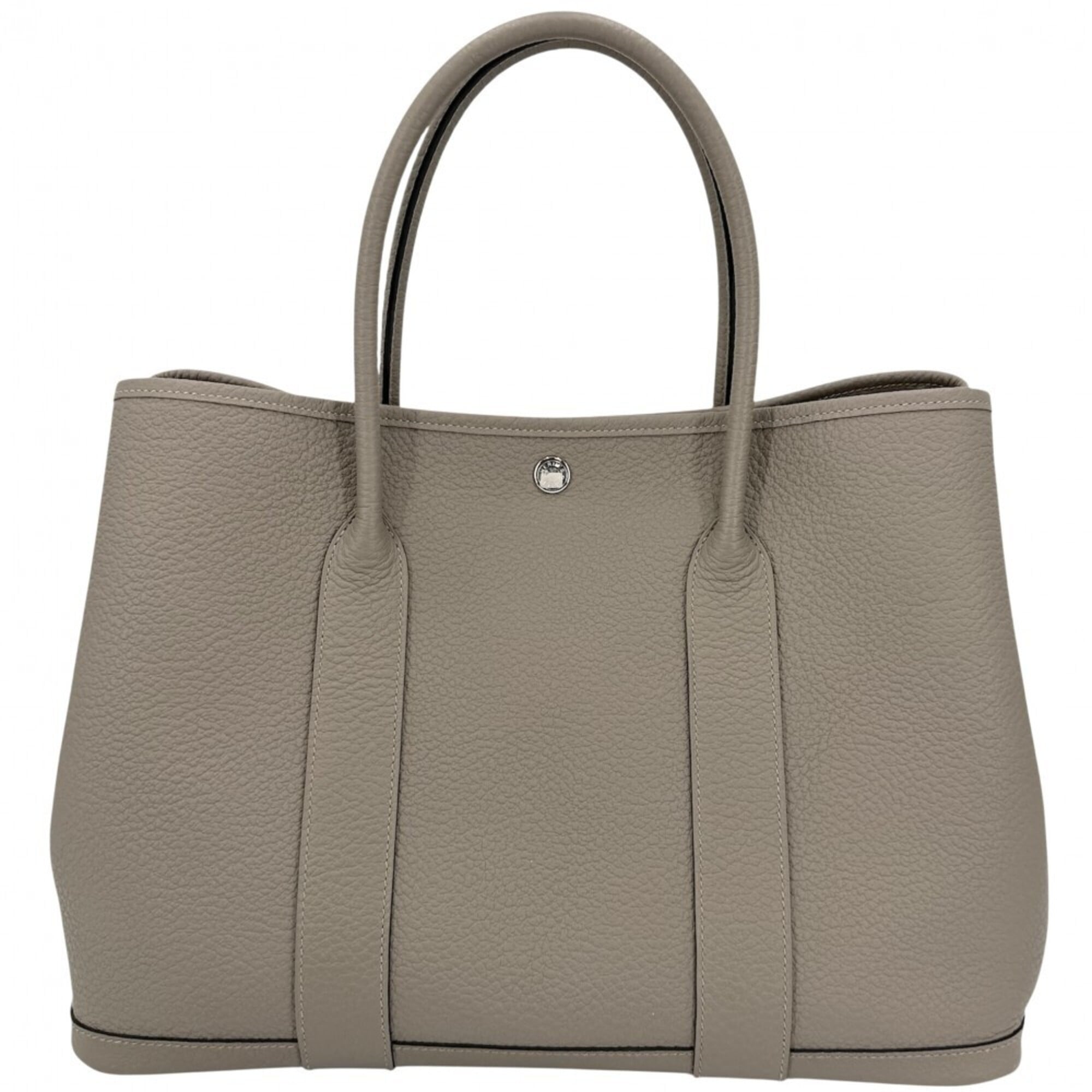 Hermes Beige Leather Handbag Tote Bag (Pre-Owned)