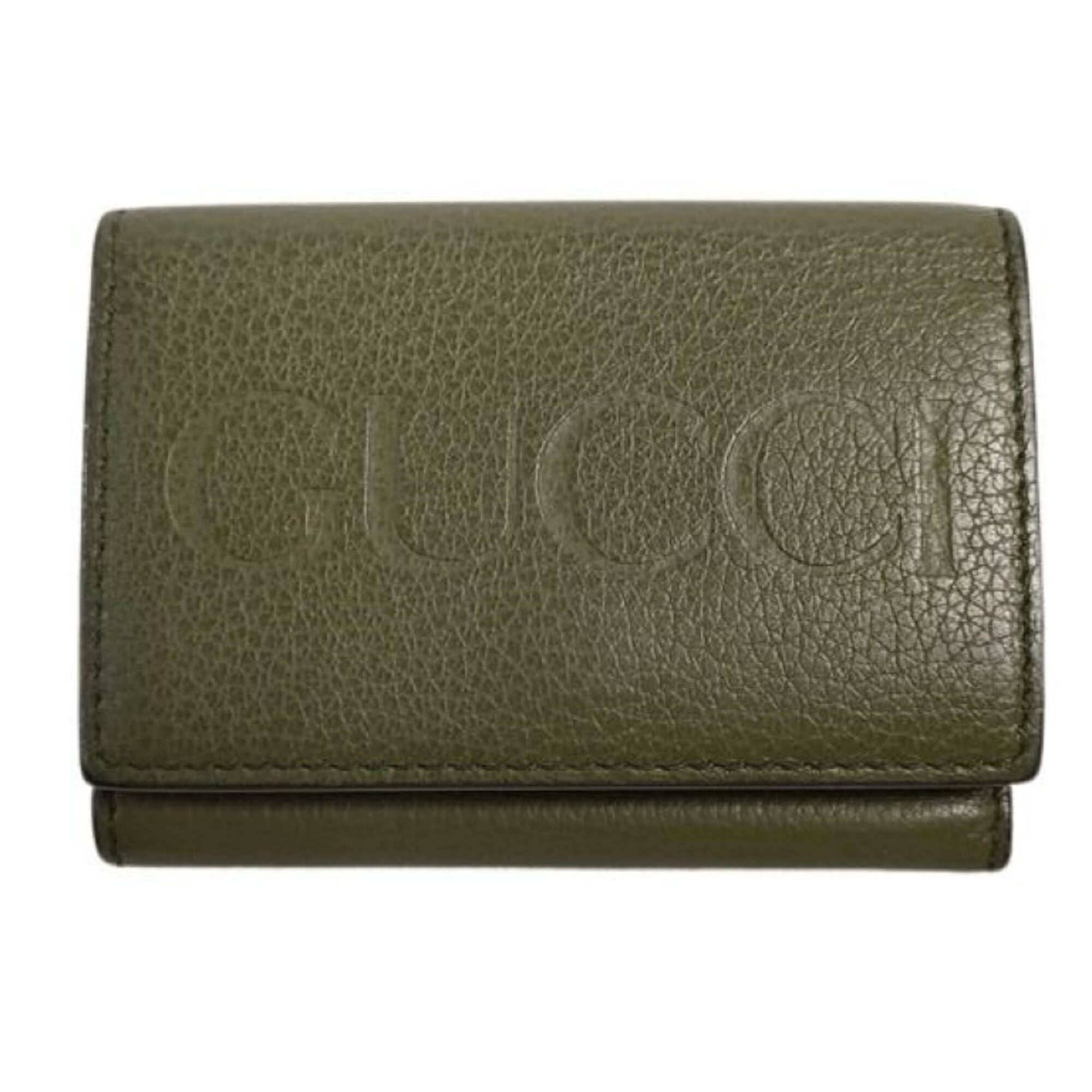 Gucci Green Leather Wallet (Tri-Fold) (Pre-Owned)