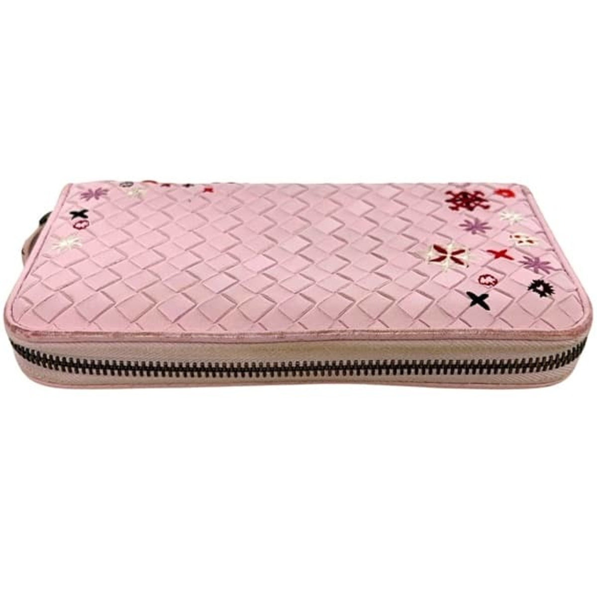 Bottega Veneta Pink Leather Long Wallet (Bi-Fold) (Pre-Owned)