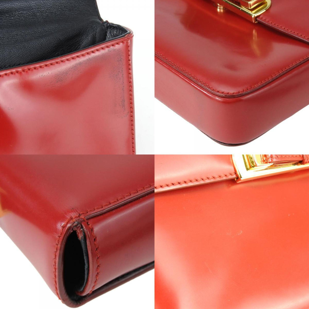 Prada Red Color Leather Handbag (Pre-Owned)