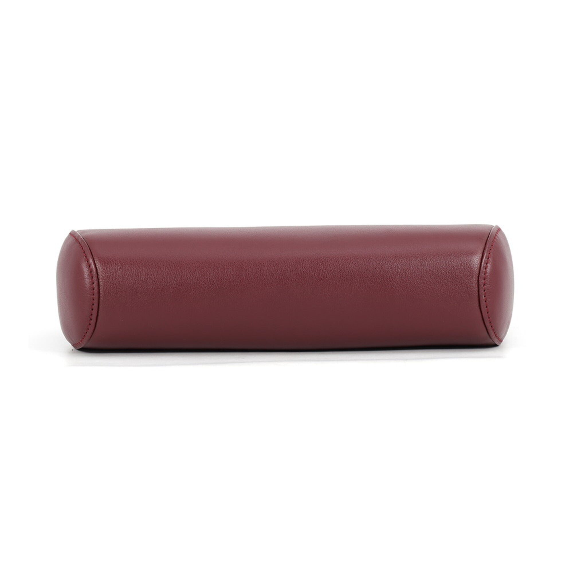Cartier Cabochon Bordeaux Leather Handbag Shoulder Bag (Pre-Owned)
