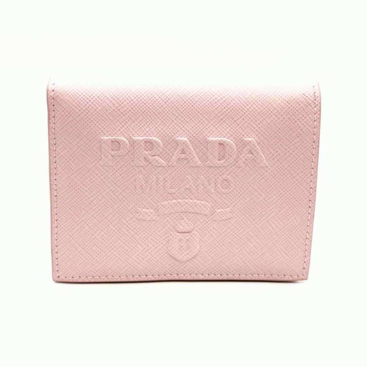 Prada Saffiano Pink Embossed Wallet (Bi-Fold) (Pre-Owned)