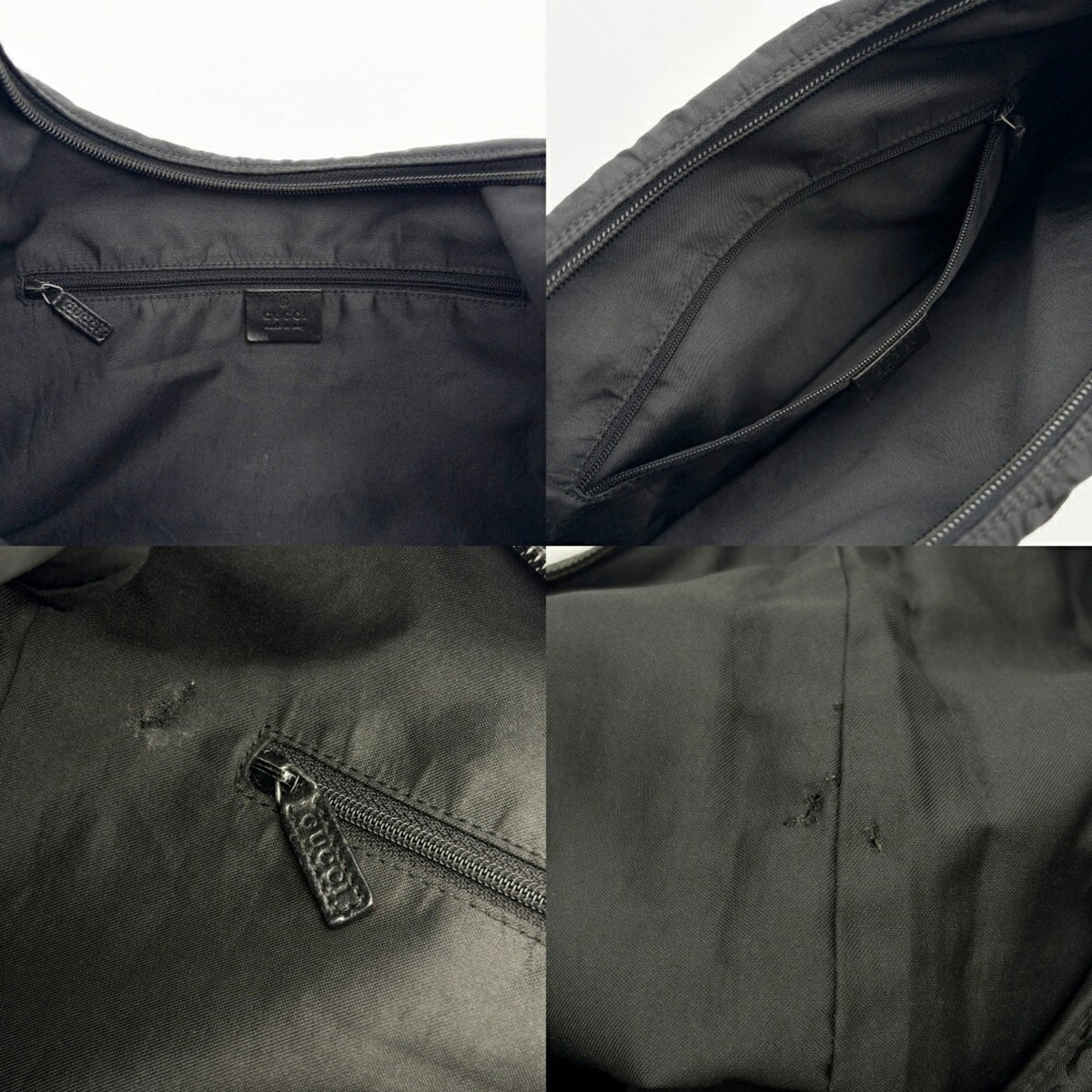 Gucci Black Nylon Leather Shoulder Bag (Pre-Owned)
