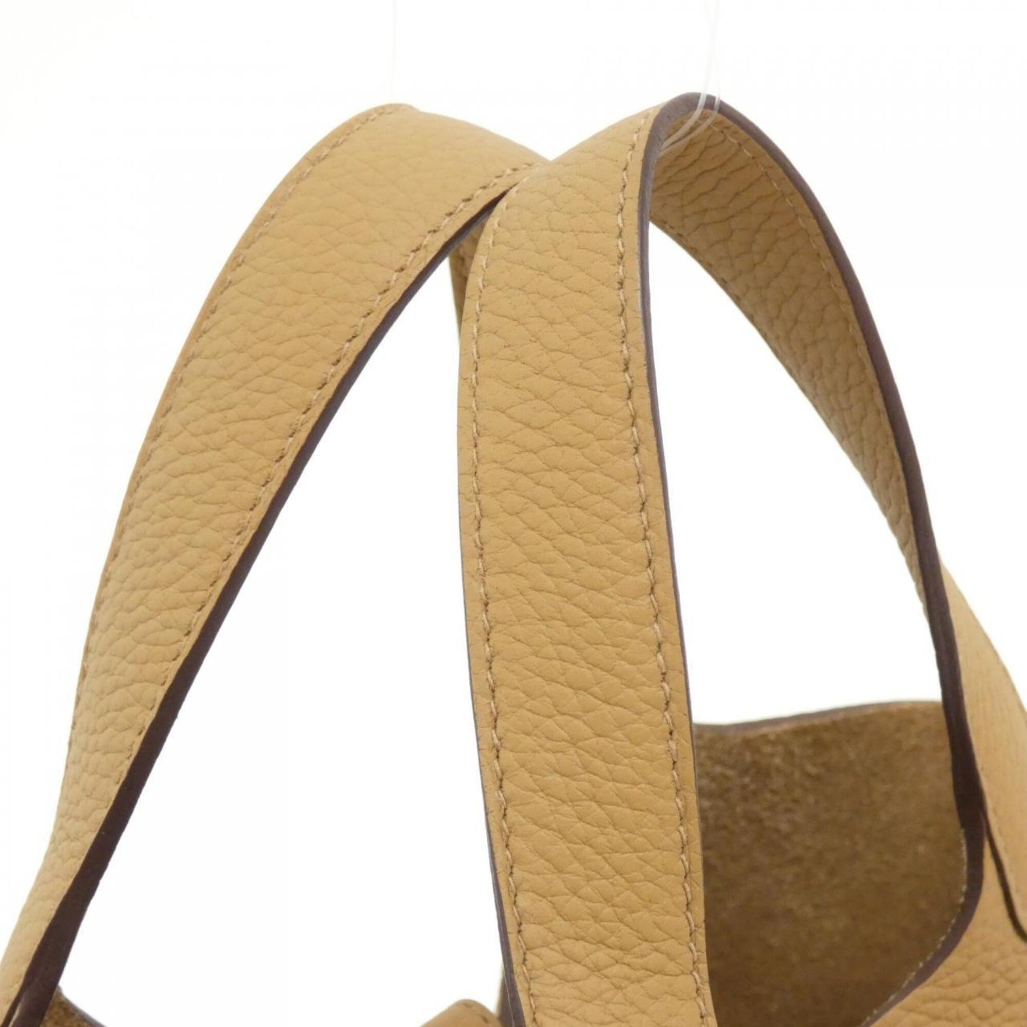 Hermes Picotin Biscuit Taurillon Clemence Leather Handbag (Pre-Owned)
