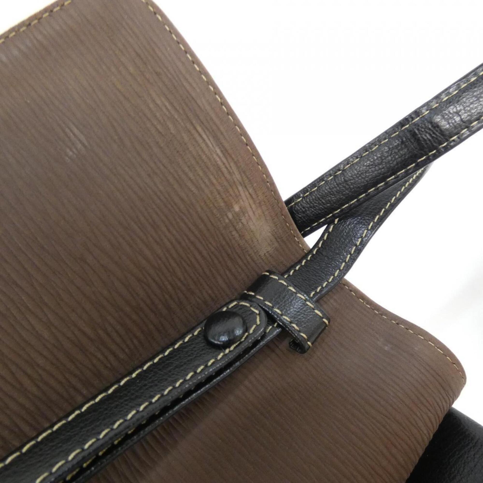 Loewe Black Brown Leather Handbag (Pre-Owned)