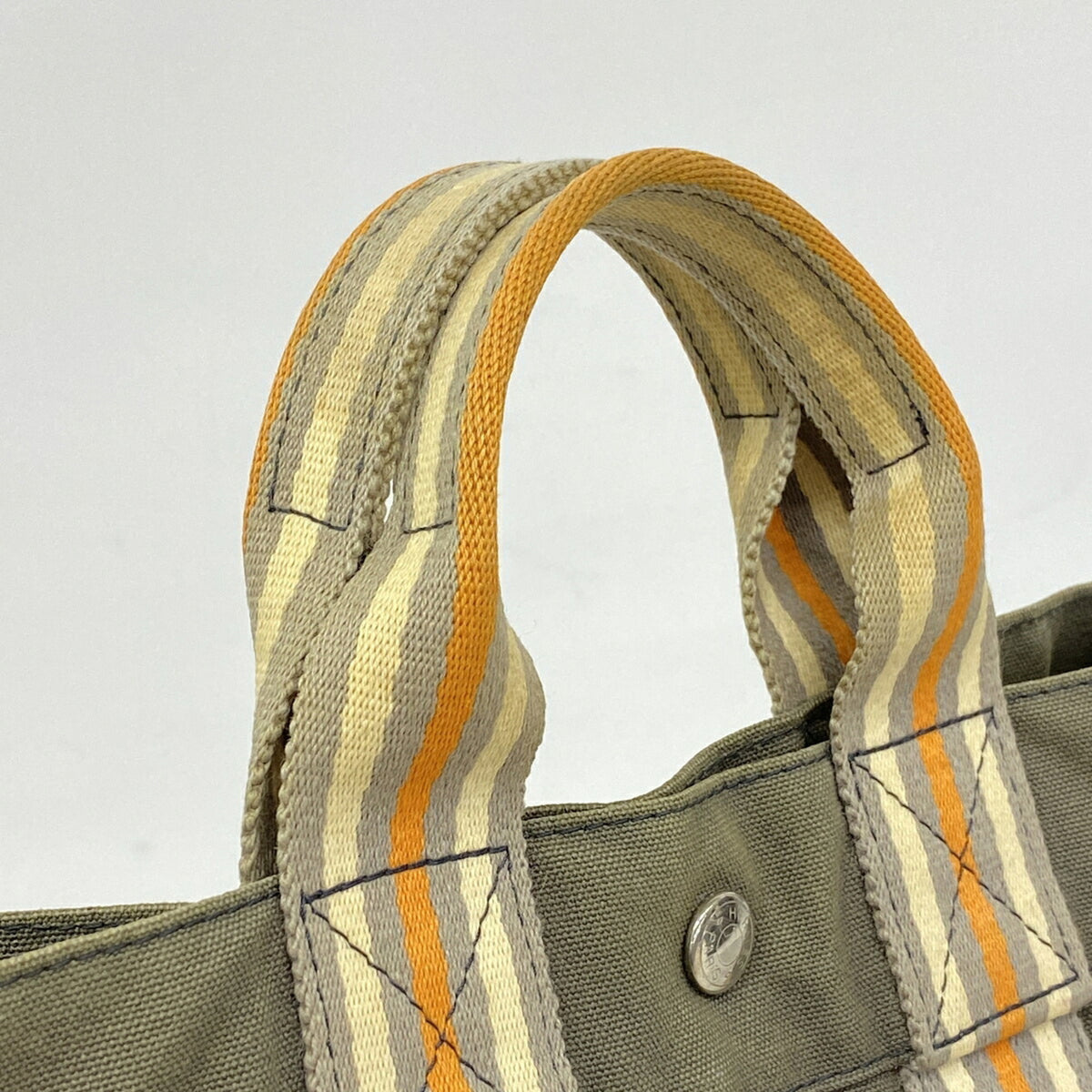 Hermes Gray Canvas Tote Bag (Pre-Owned)