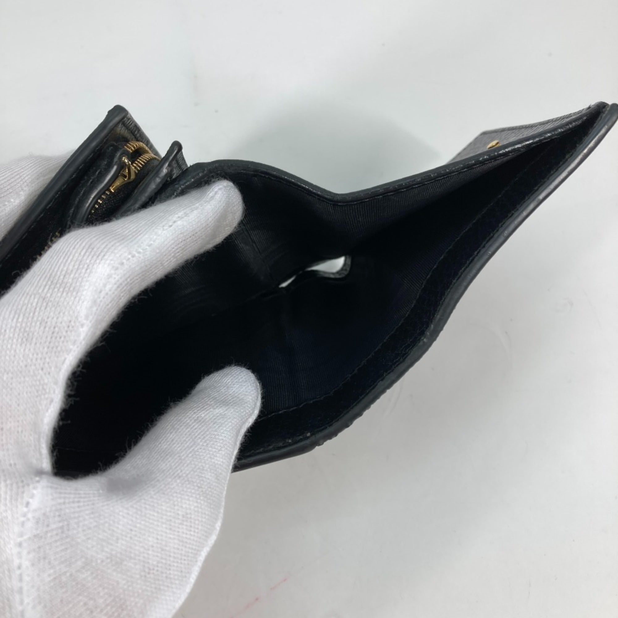 Gucci Beige Black Leather Pvc Wallet (Bi-Fold) (Pre-Owned)