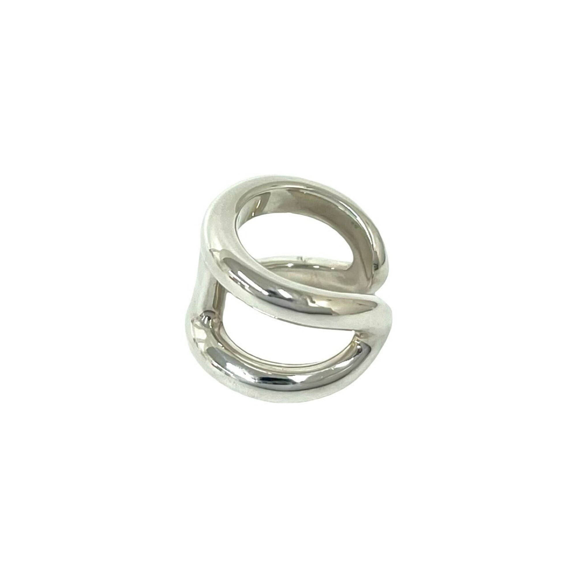 Hermes Silver Silver 925 Band Ring (Pre-Owned)