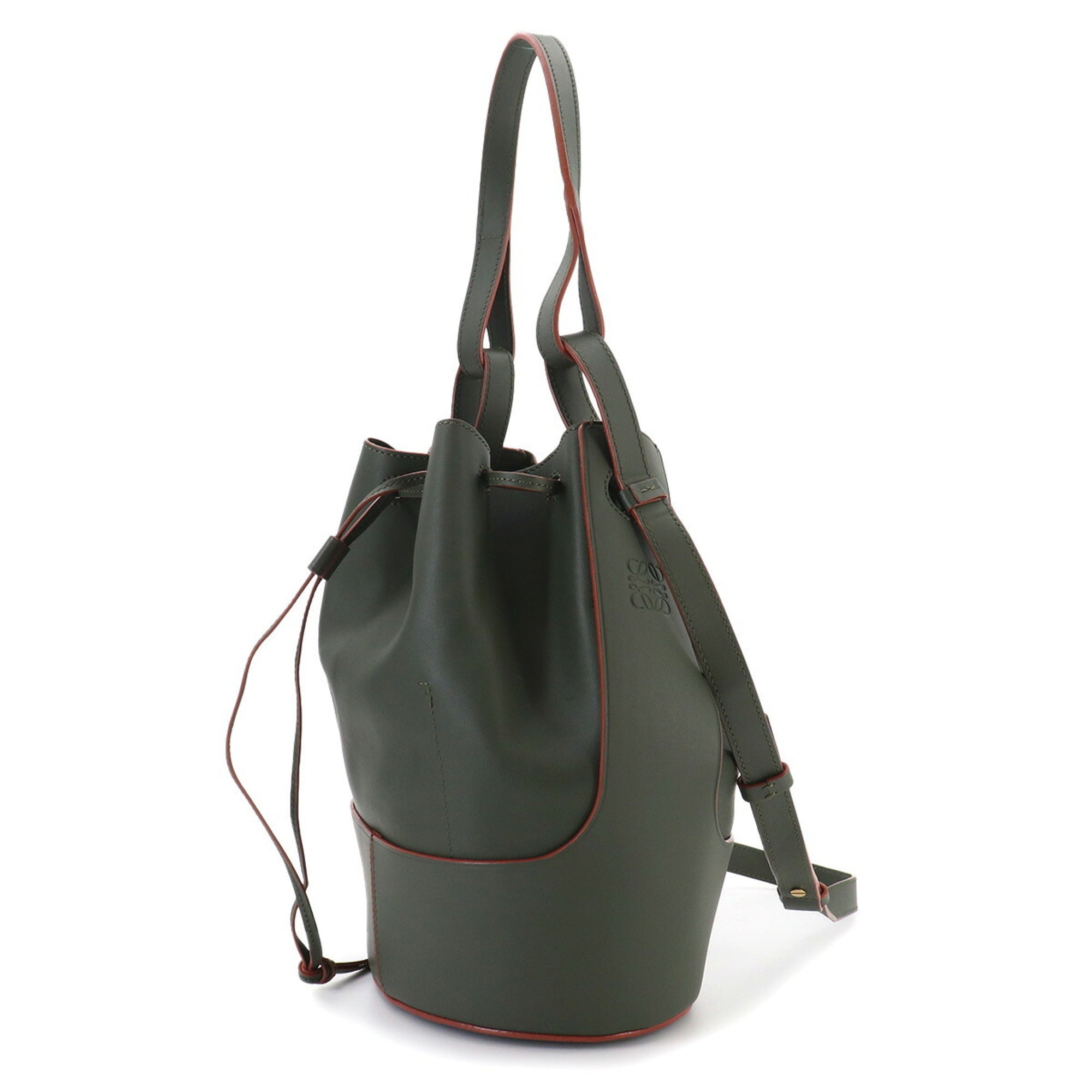 Loewe Green Leather Handbag Shoulder Bag (Pre-Owned)