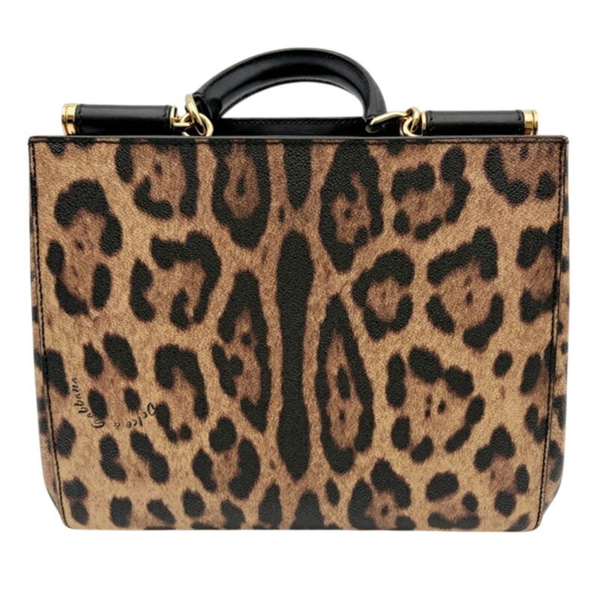 Dolce & Gabbana Sicily Leather Handbag Shoulder Bag (Pre-Owned)