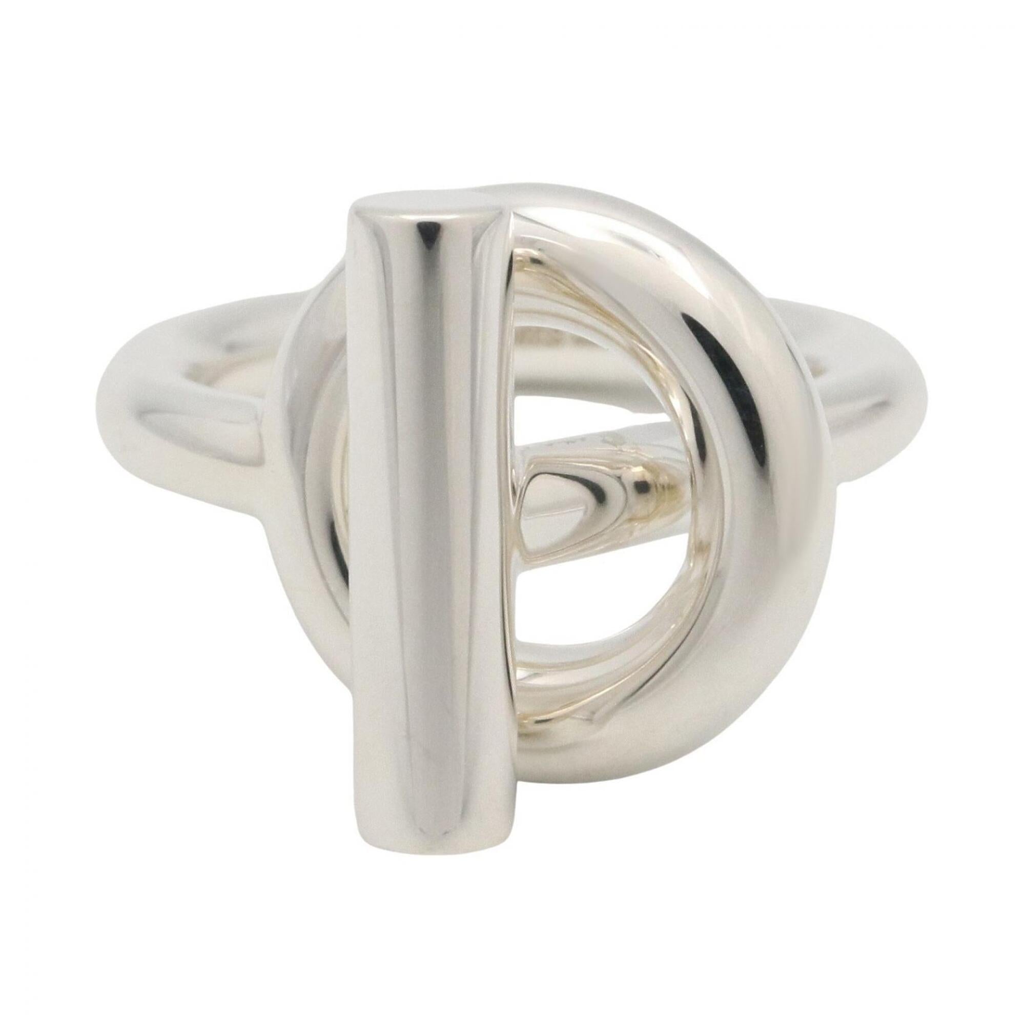 Hermes Silver Silver 925 Band Ring (Pre-Owned)
