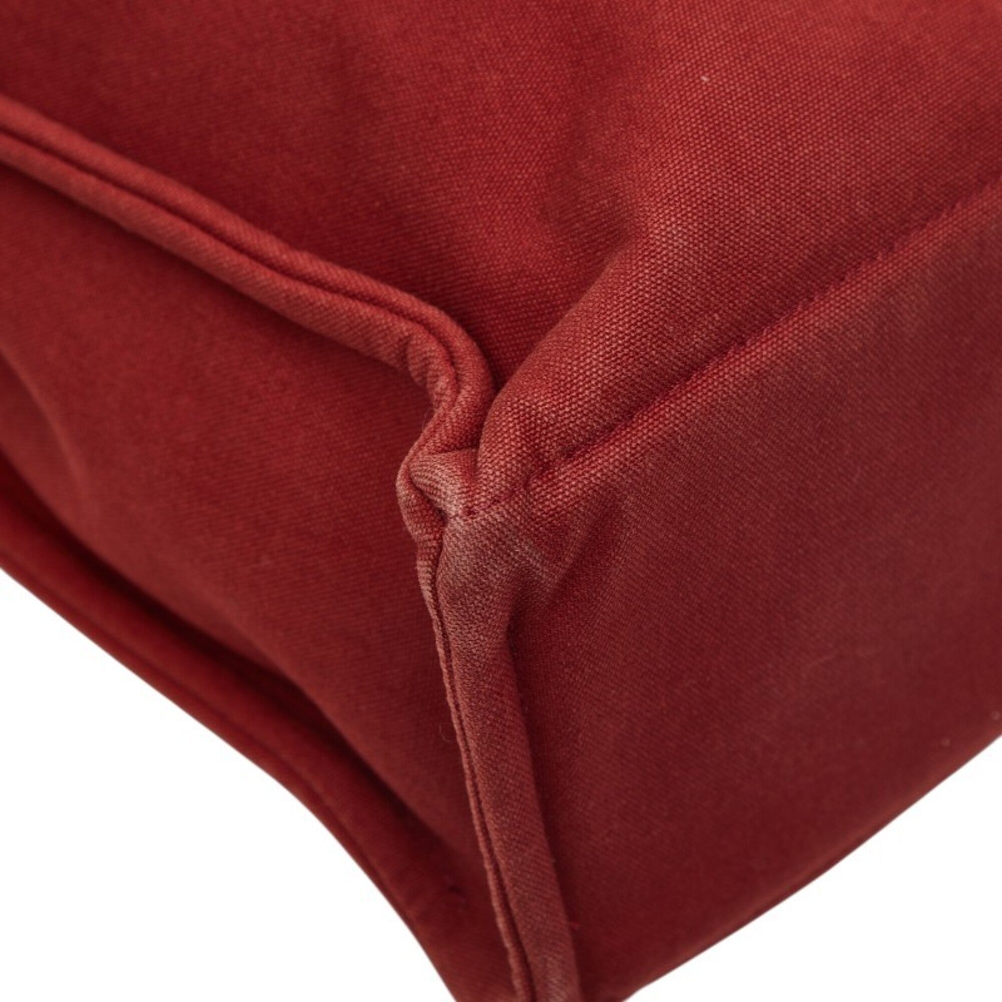 Hermes Red Color Canvas Handbag Tote Bag (Pre-Owned)