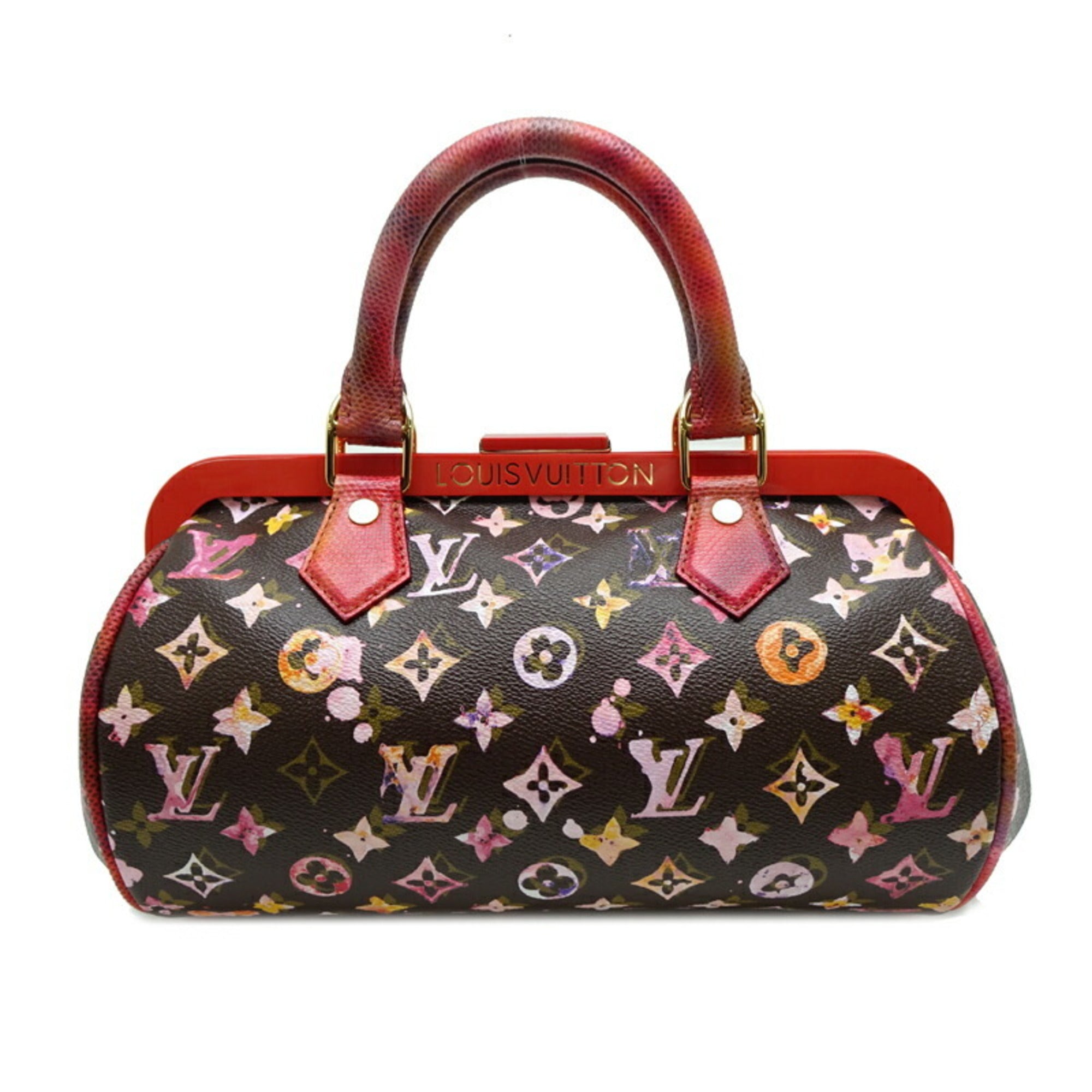 Louis Vuitton Monogram Watercolor Brown Marron Monogram Red Color Monogram Handbag (Pre-Owned)