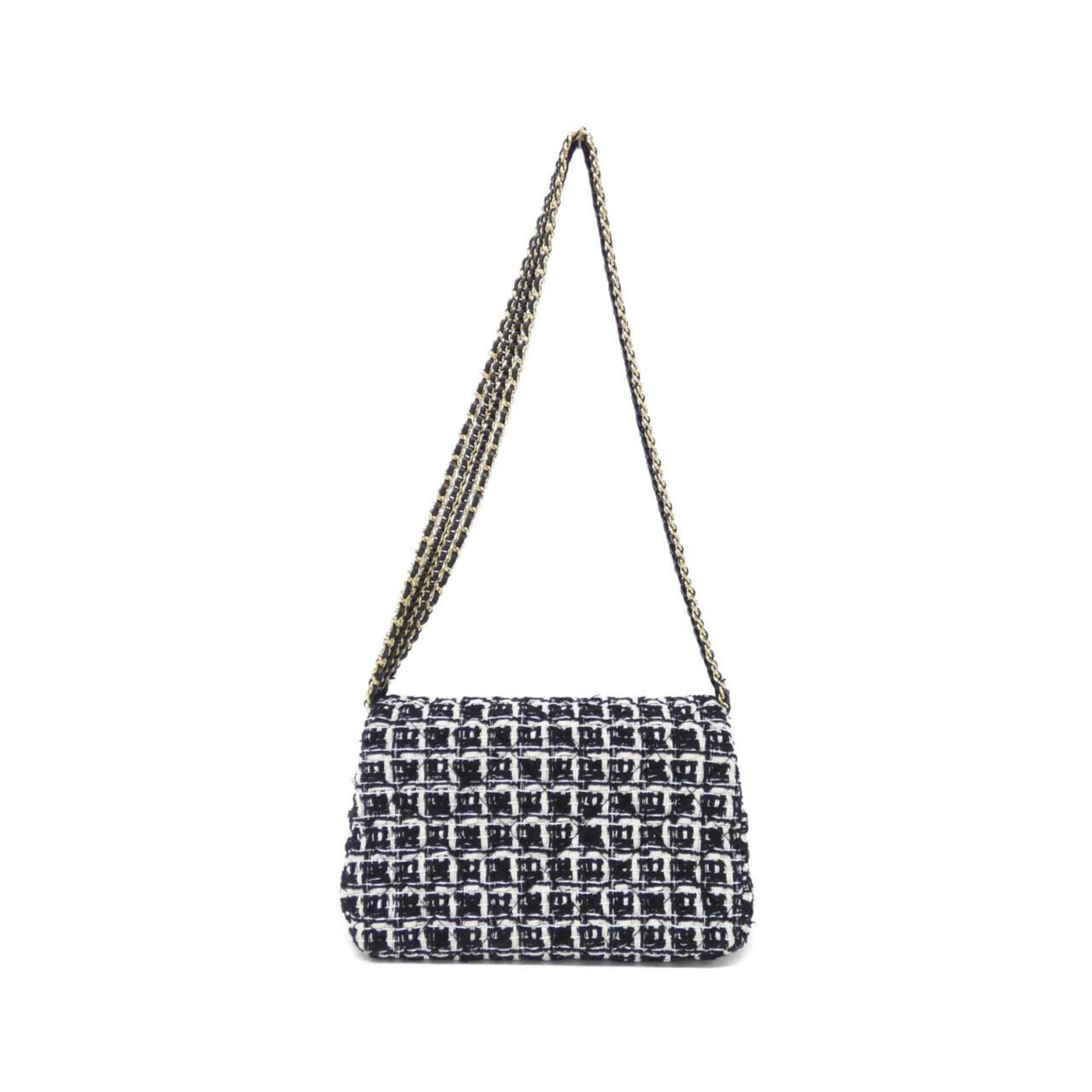 Chanel Black White Tweed Leather Shoulder Bag (Pre-Owned)