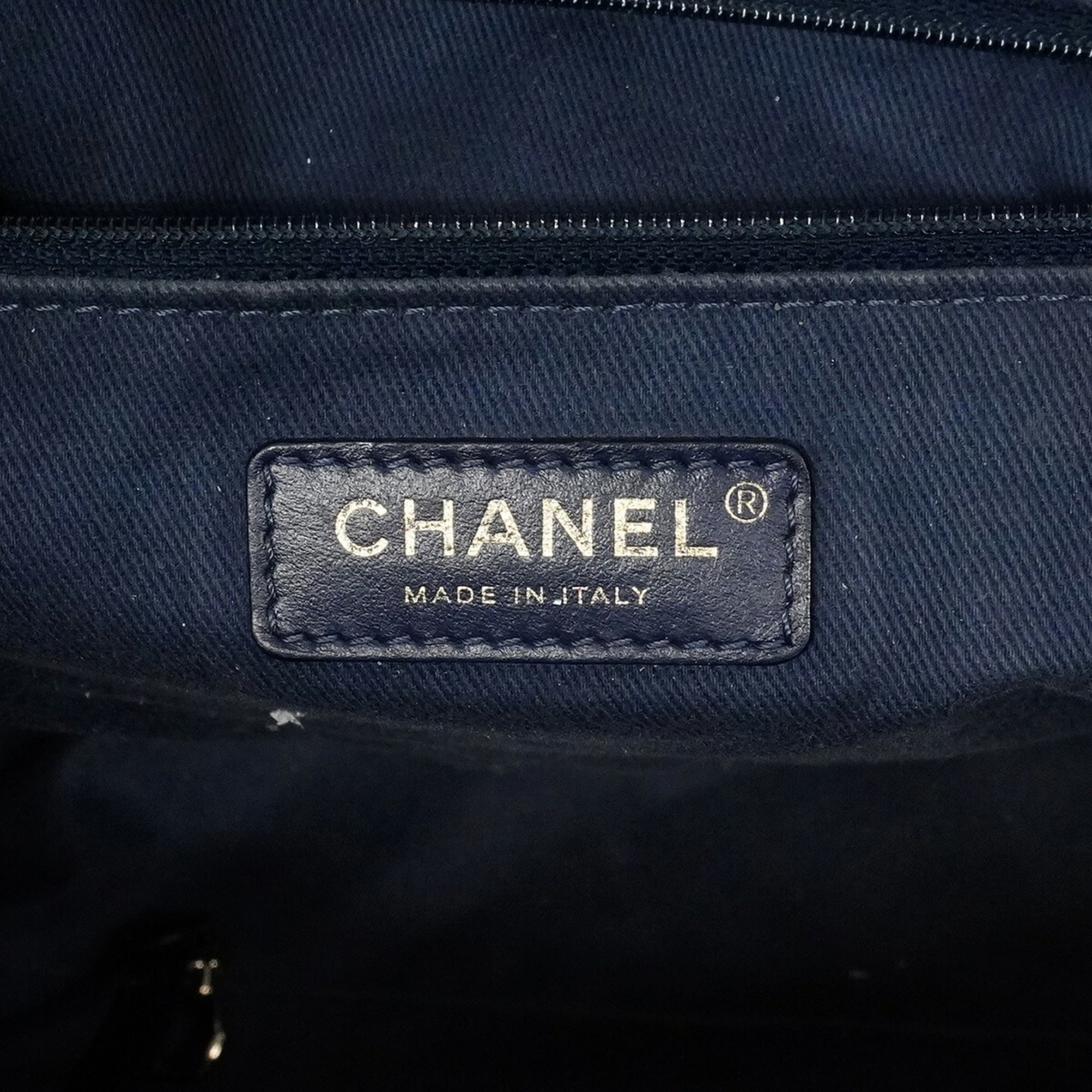 Chanel Navy Tweed Tote Bag (Pre-Owned)
