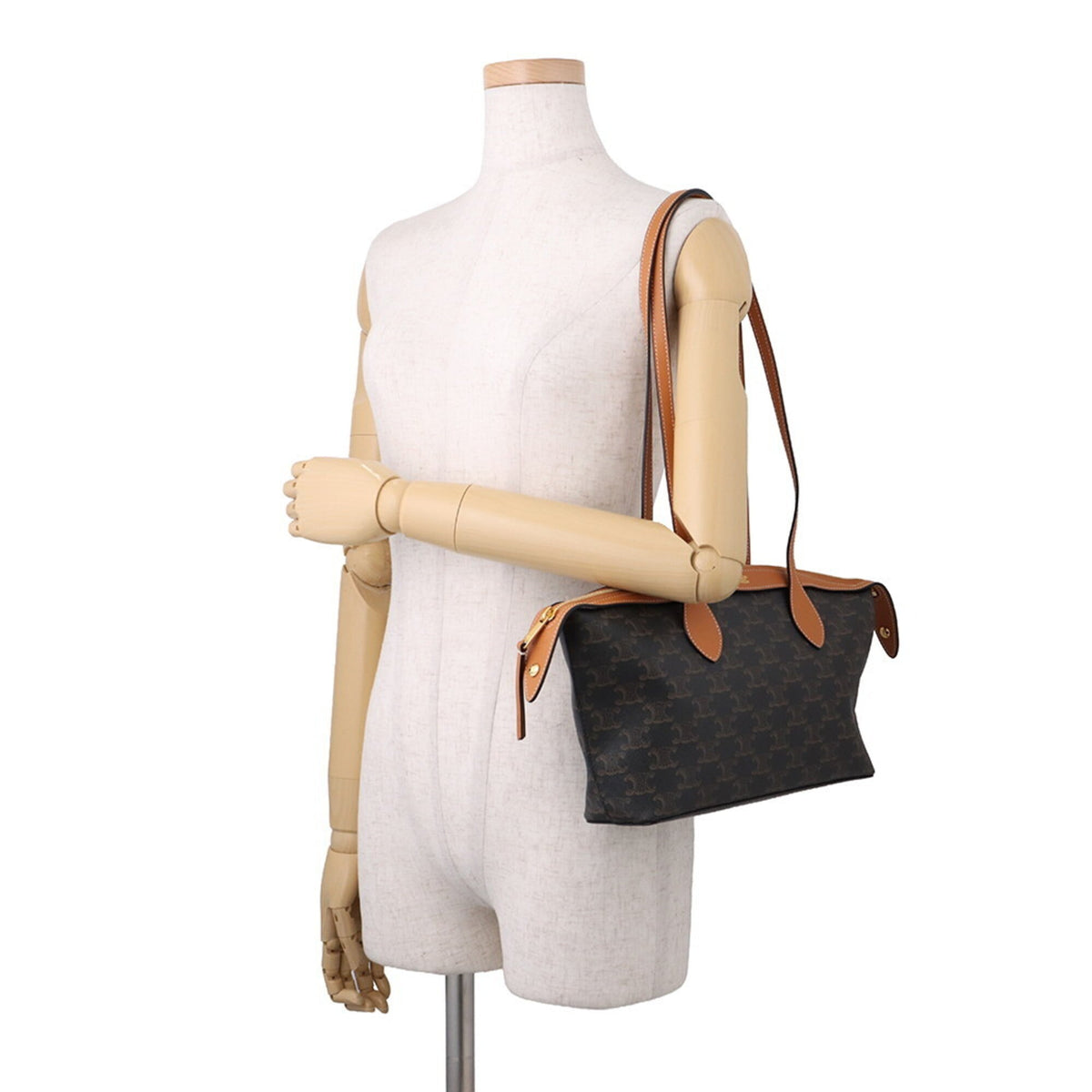 Celine Gold Pvc Leather Handbag Shoulder Bag (Pre-Owned)