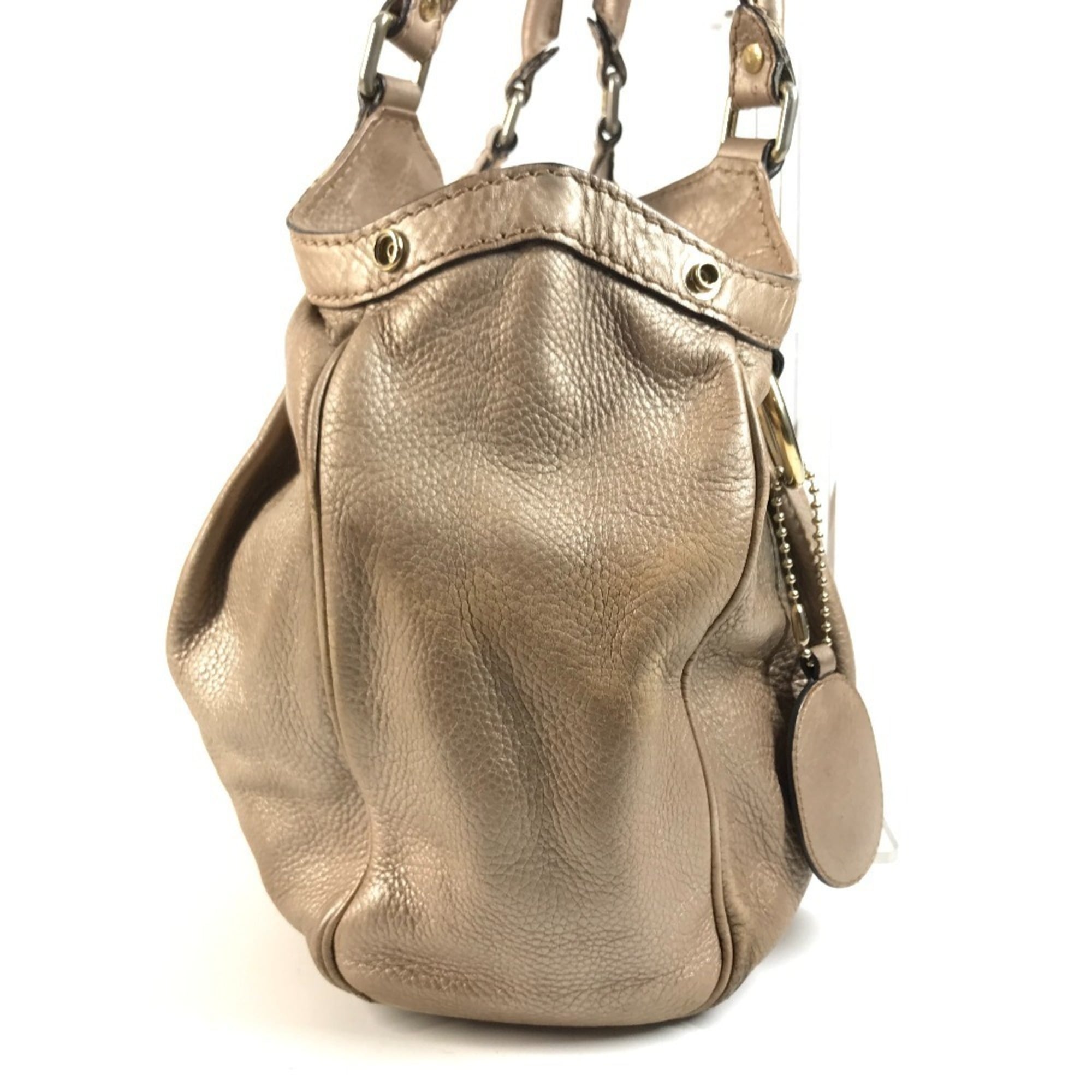 Gucci Beige Pink Metallic Pink Leather Shoulder Bag Tote Bag (Pre-Owned)