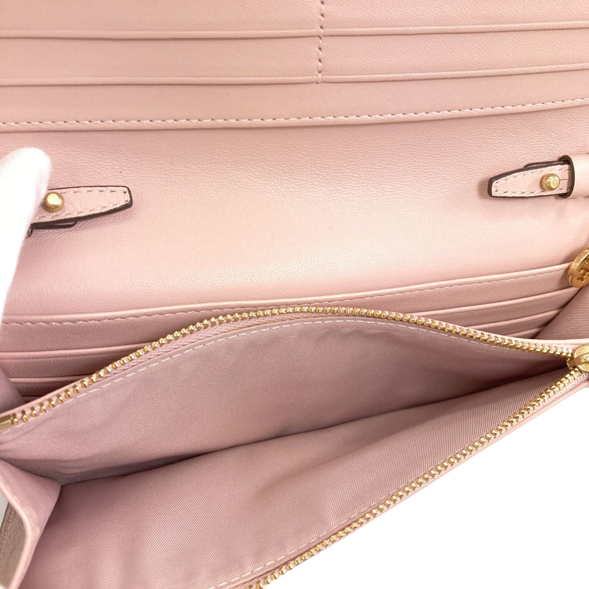 Tory Burch Pink Leather Chain/Shoulder Wallet (Pre-Owned)