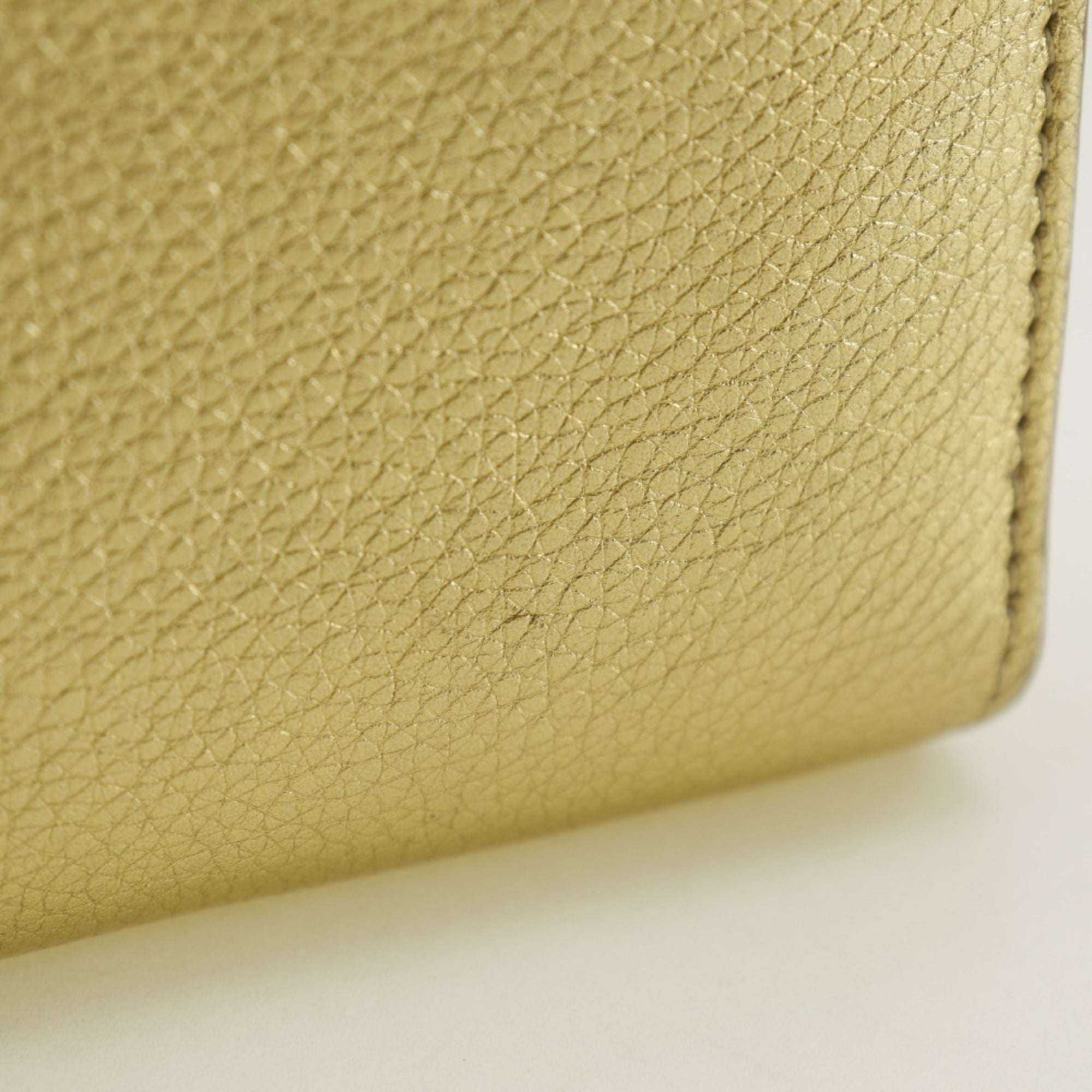 Louis Vuitton Gold Leather Long Wallet (Bi-Fold) (Pre-Owned)