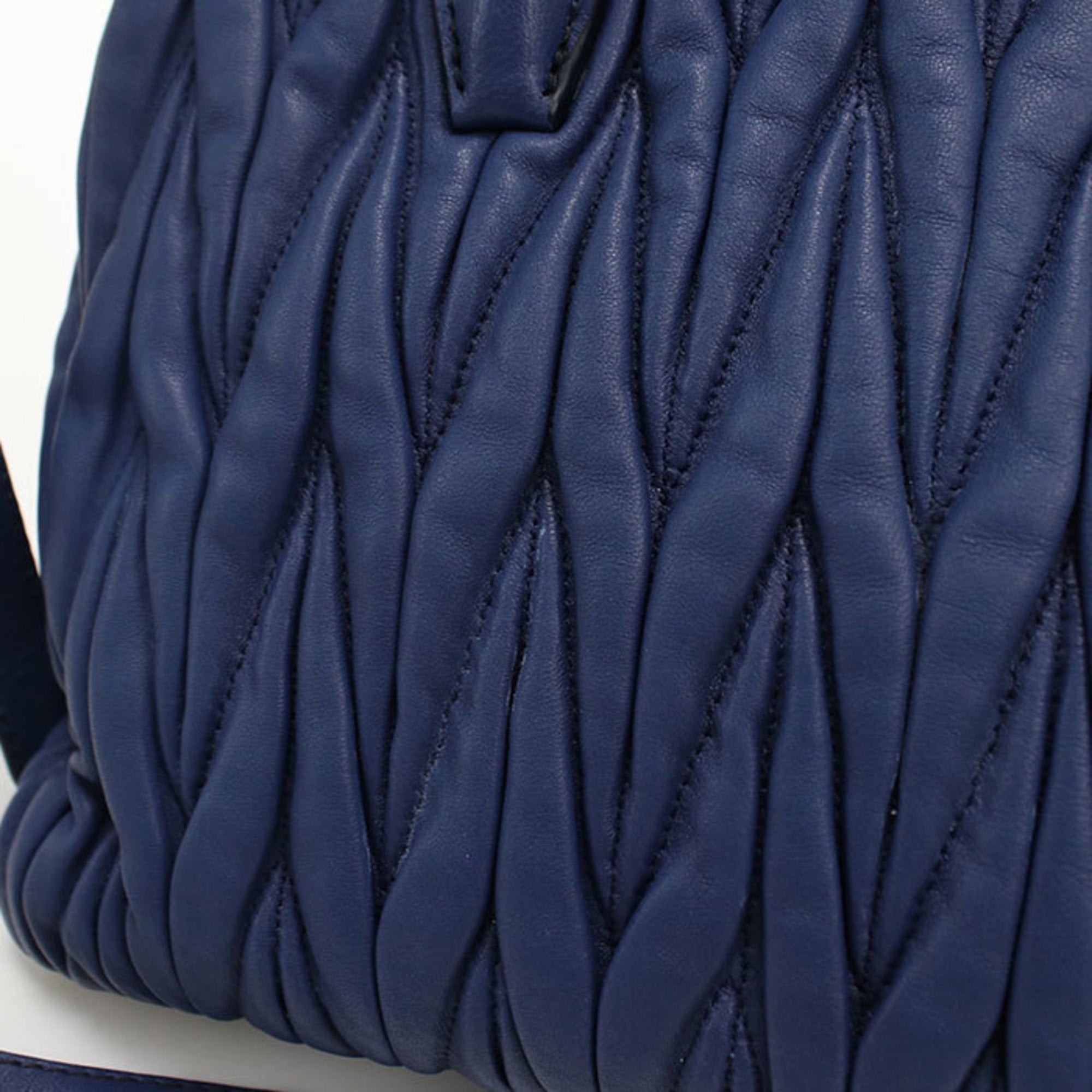 Miu Miu Blue Leather Tote Bag (Pre-Owned)
