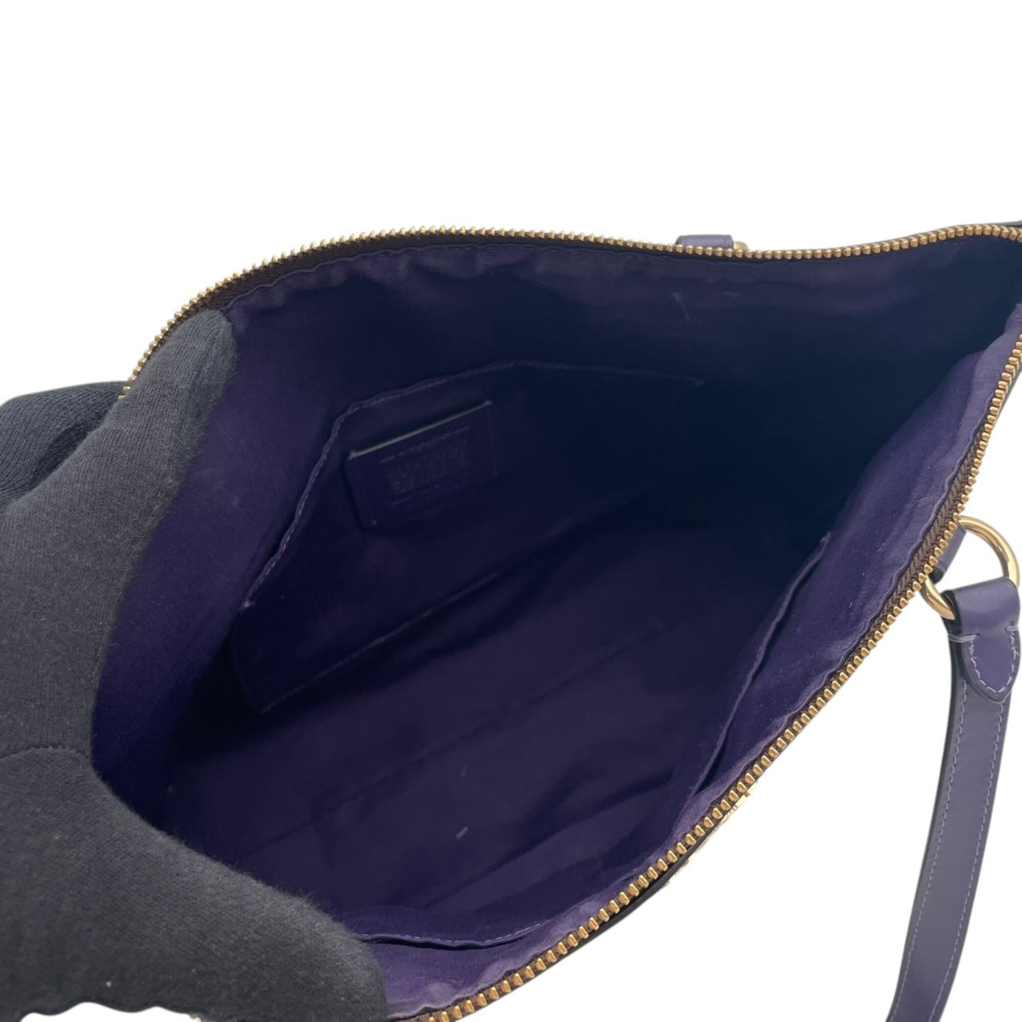 Coach Brown Purple Pvc Leather Handbag Tote Bag (Pre-Owned)