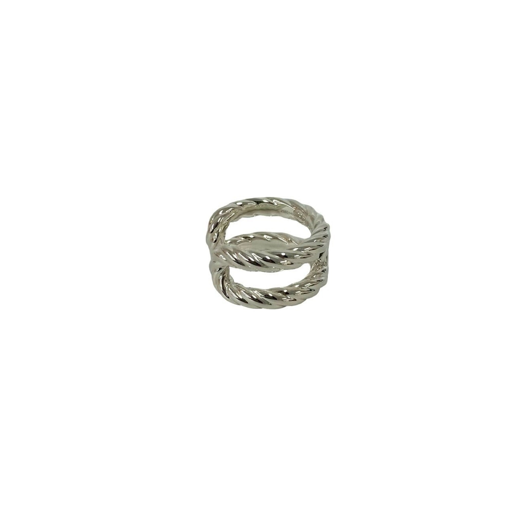 Hermes Silver Silver 925 Band Ring (Pre-Owned)