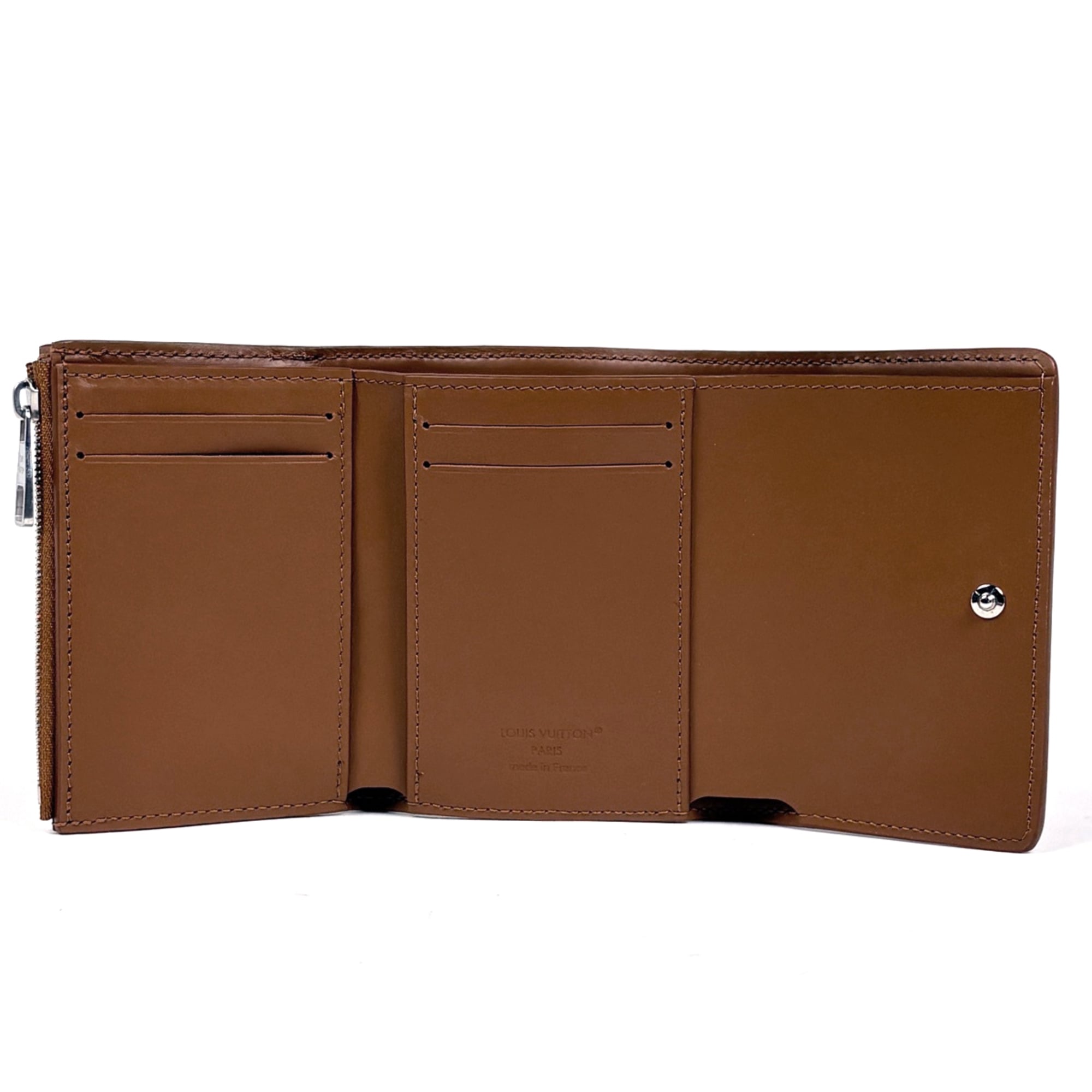 Louis Vuitton Brown Leather Wallet (Tri-Fold) (Pre-Owned)