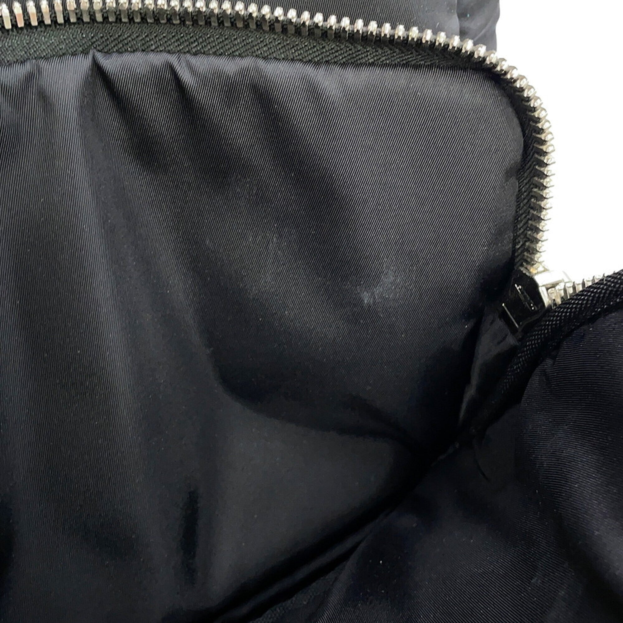 Prada Black Khaki Nylon Rubber Backpack (Pre-Owned)