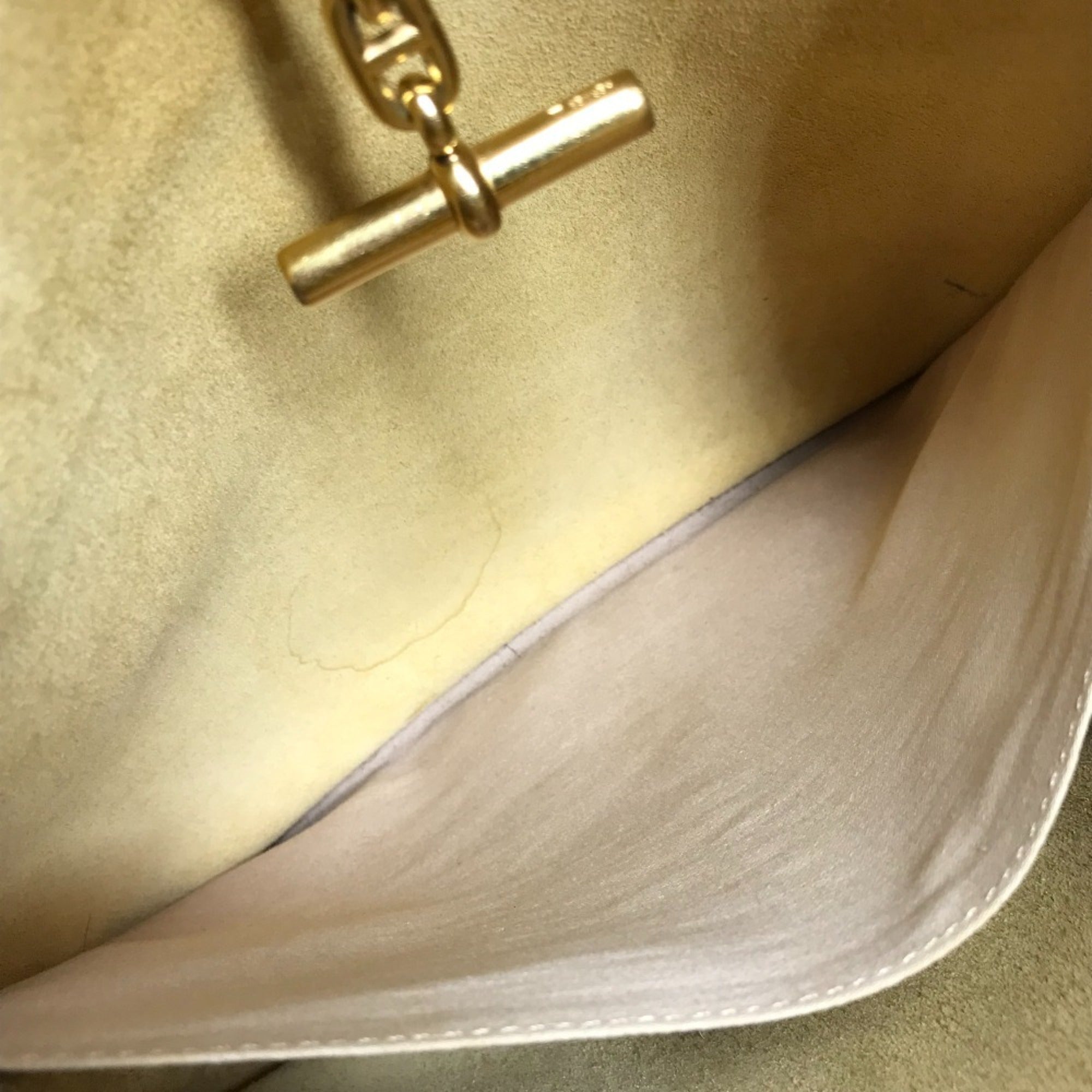 Hermes Yellow Leather Pochette Shoulder Bag (Pre-Owned)