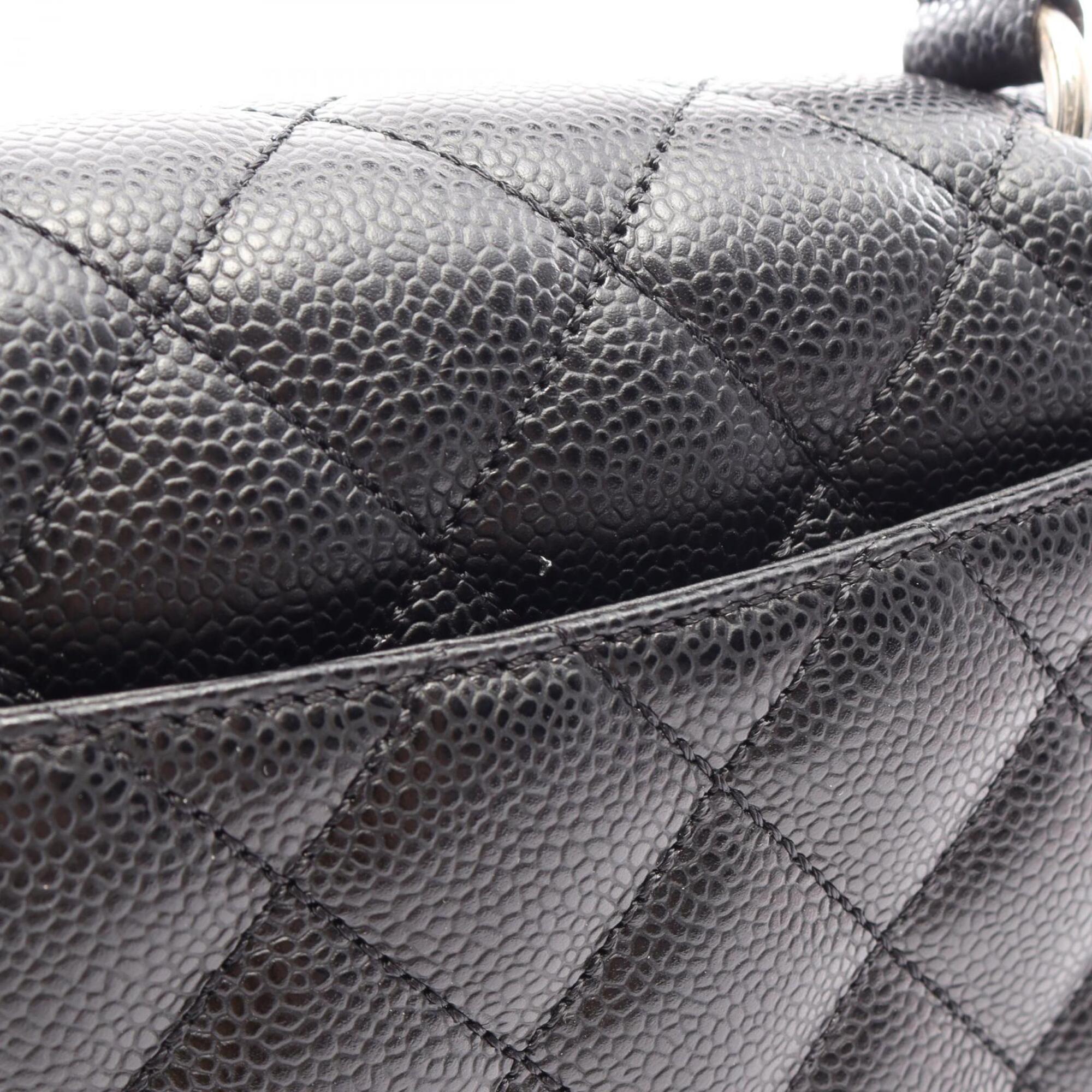 Chanel Black Grained Calfskin Handbag (Pre-Owned)