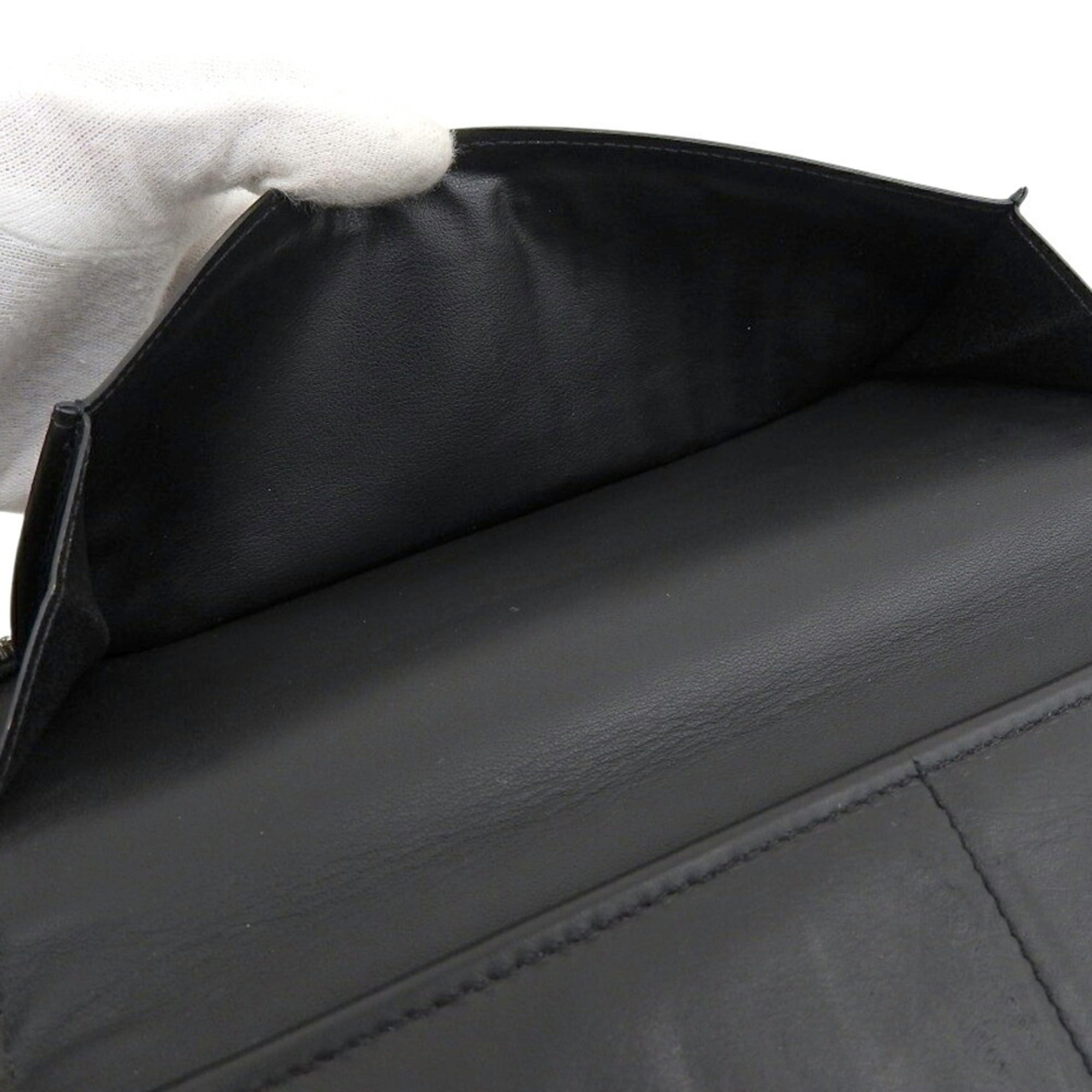 Louis Vuitton Black Leather Long Wallet (Bi-Fold) (Pre-Owned)