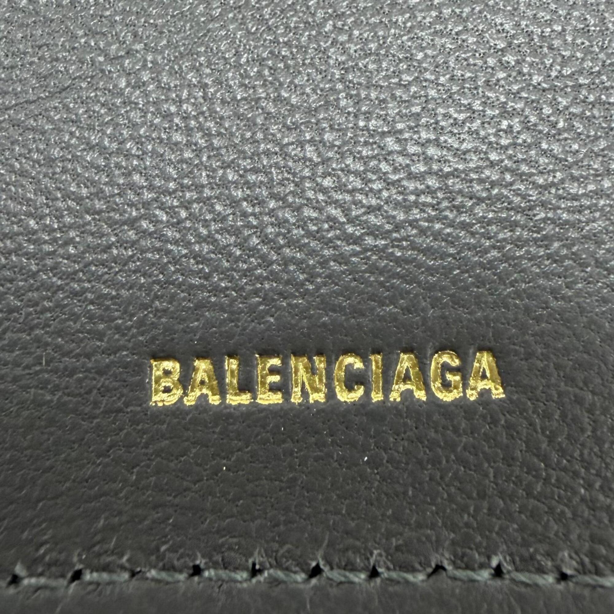 Balenciaga Black Leather Long Wallet (Tri-Fold) (Pre-Owned)