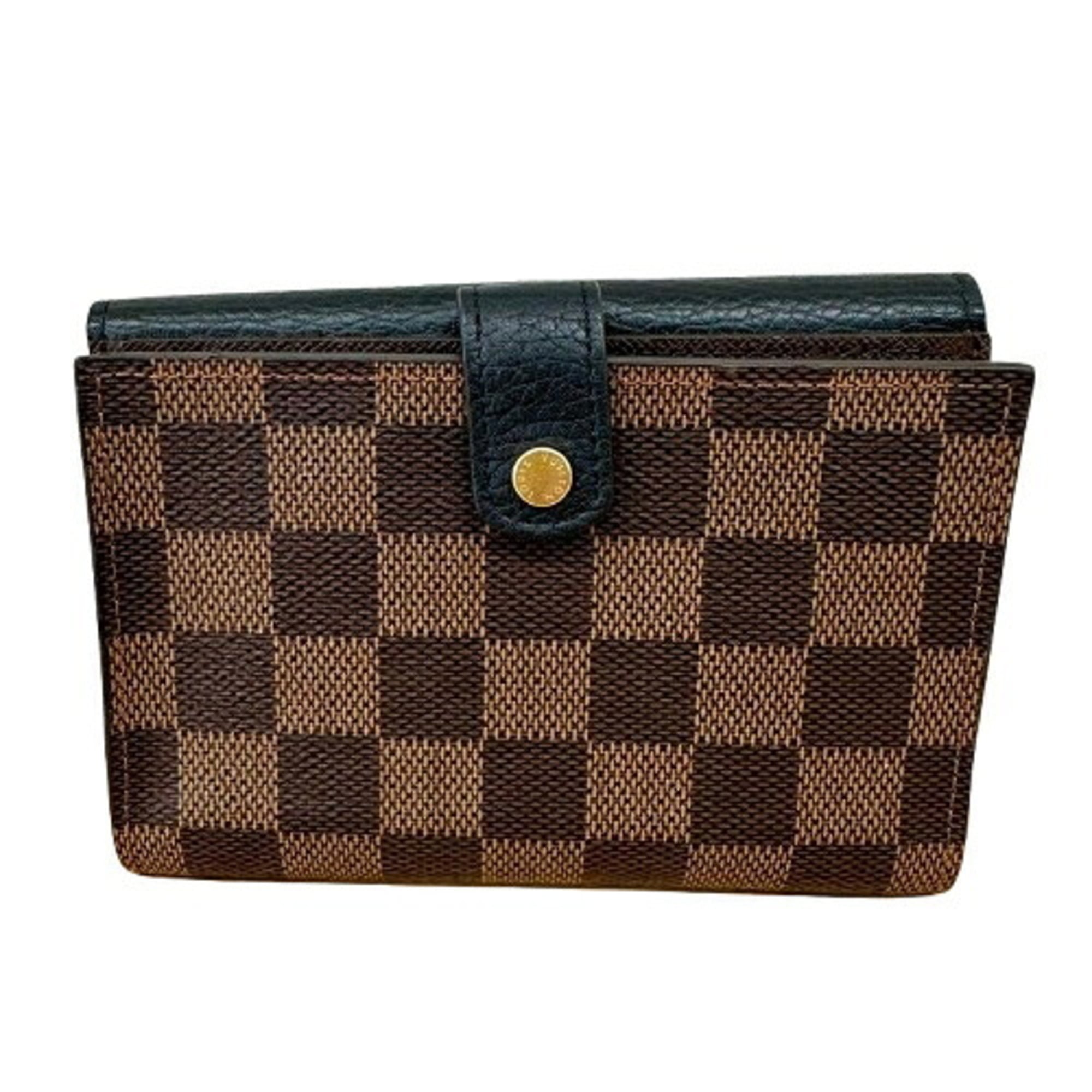 Louis Vuitton Damier Brown Leather Wallet (Bi-Fold) (Pre-Owned)