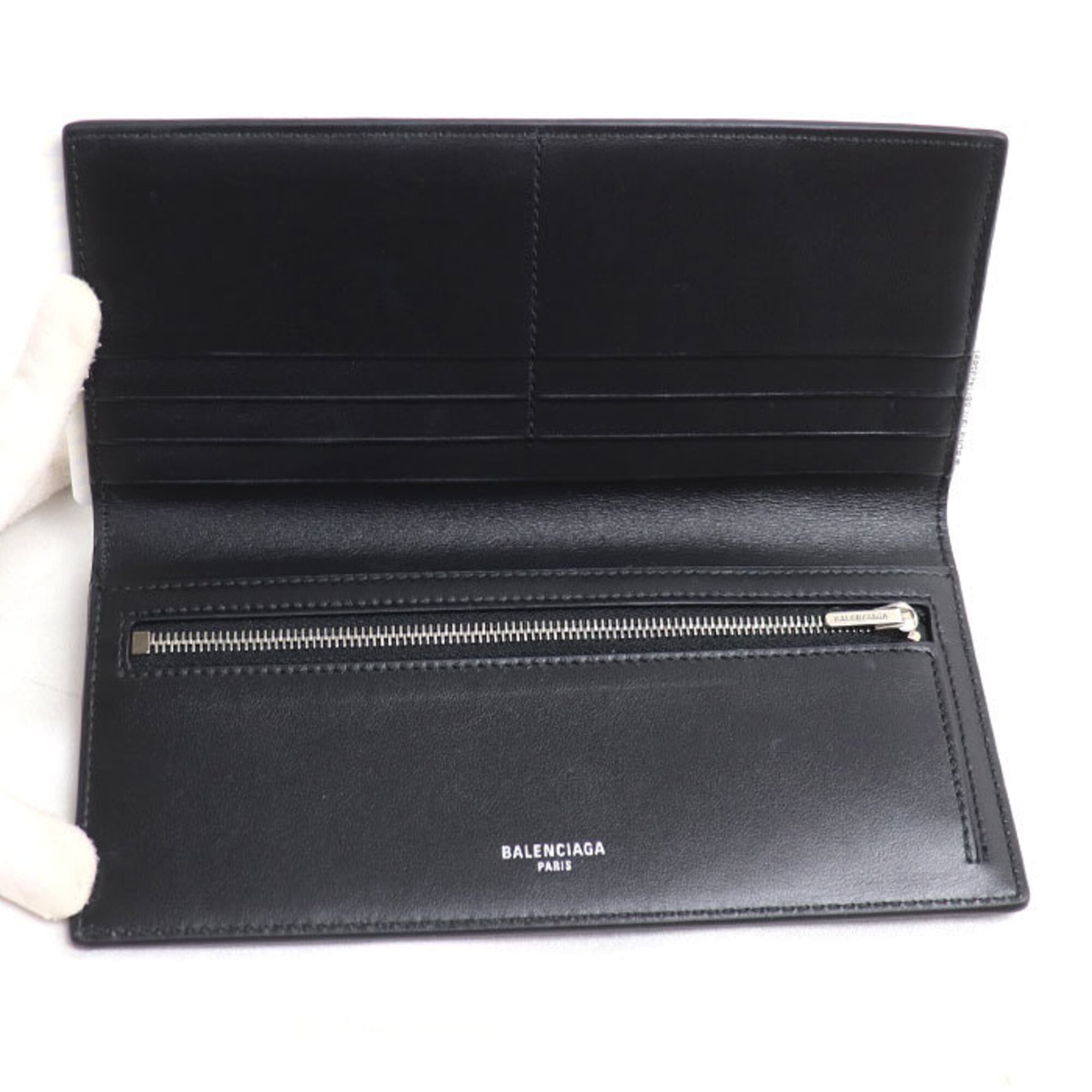 Balenciaga Black Leather Long Wallet (Bi-Fold) (Pre-Owned)