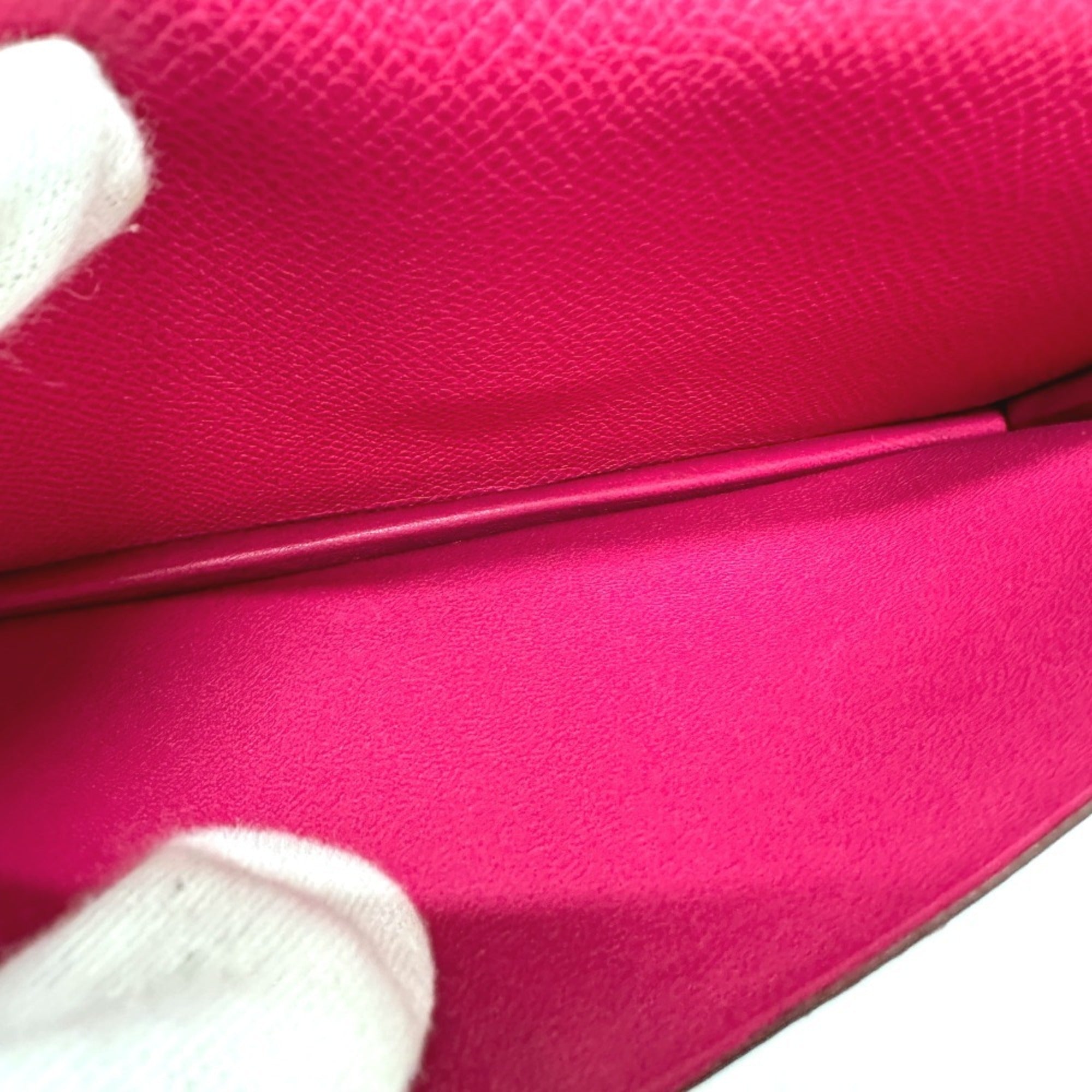 Hermes Pink Epsom Leather Long Wallet (Bi-Fold) (Pre-Owned)