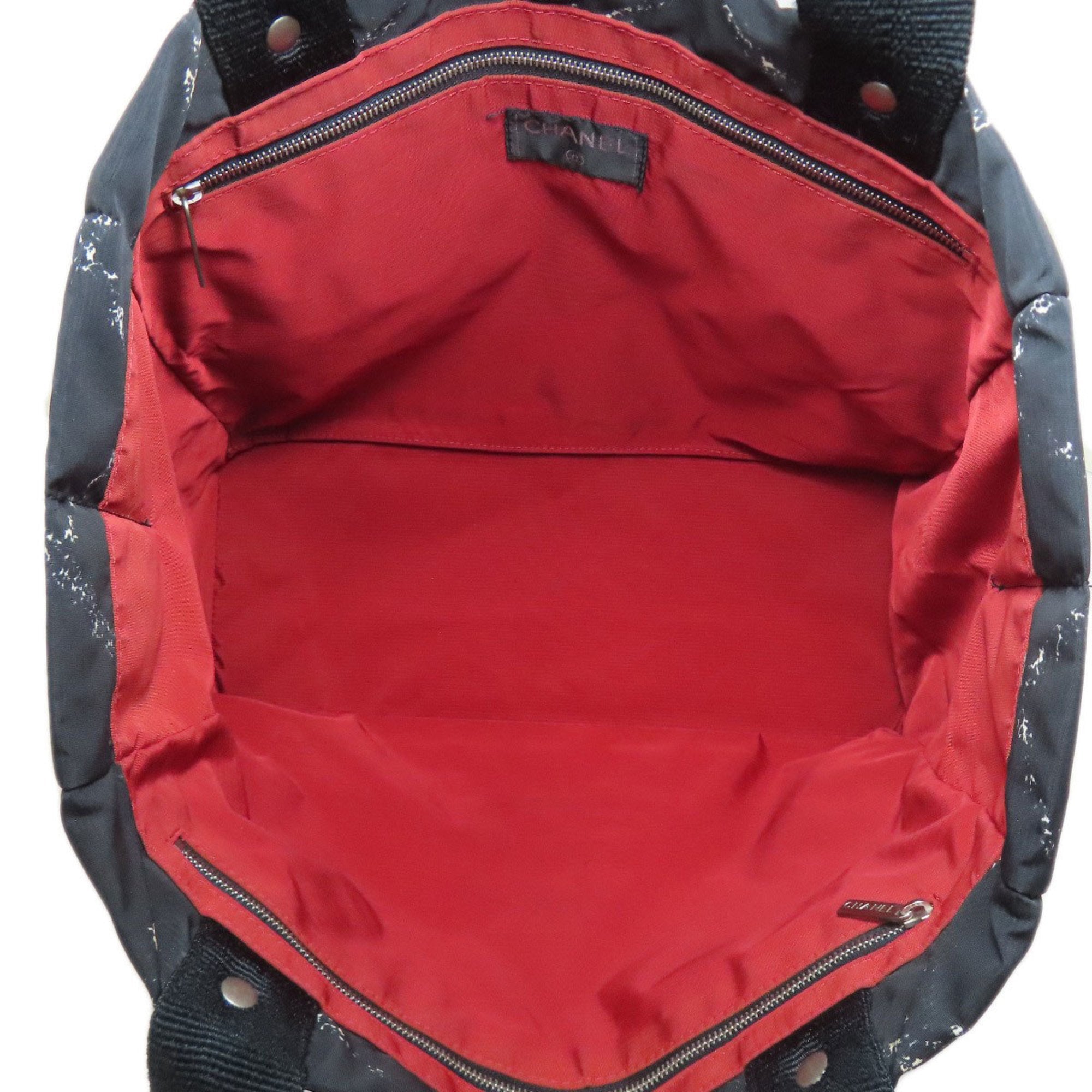 Chanel Travel Line Black Nylon Tote Bag (Pre-Owned)