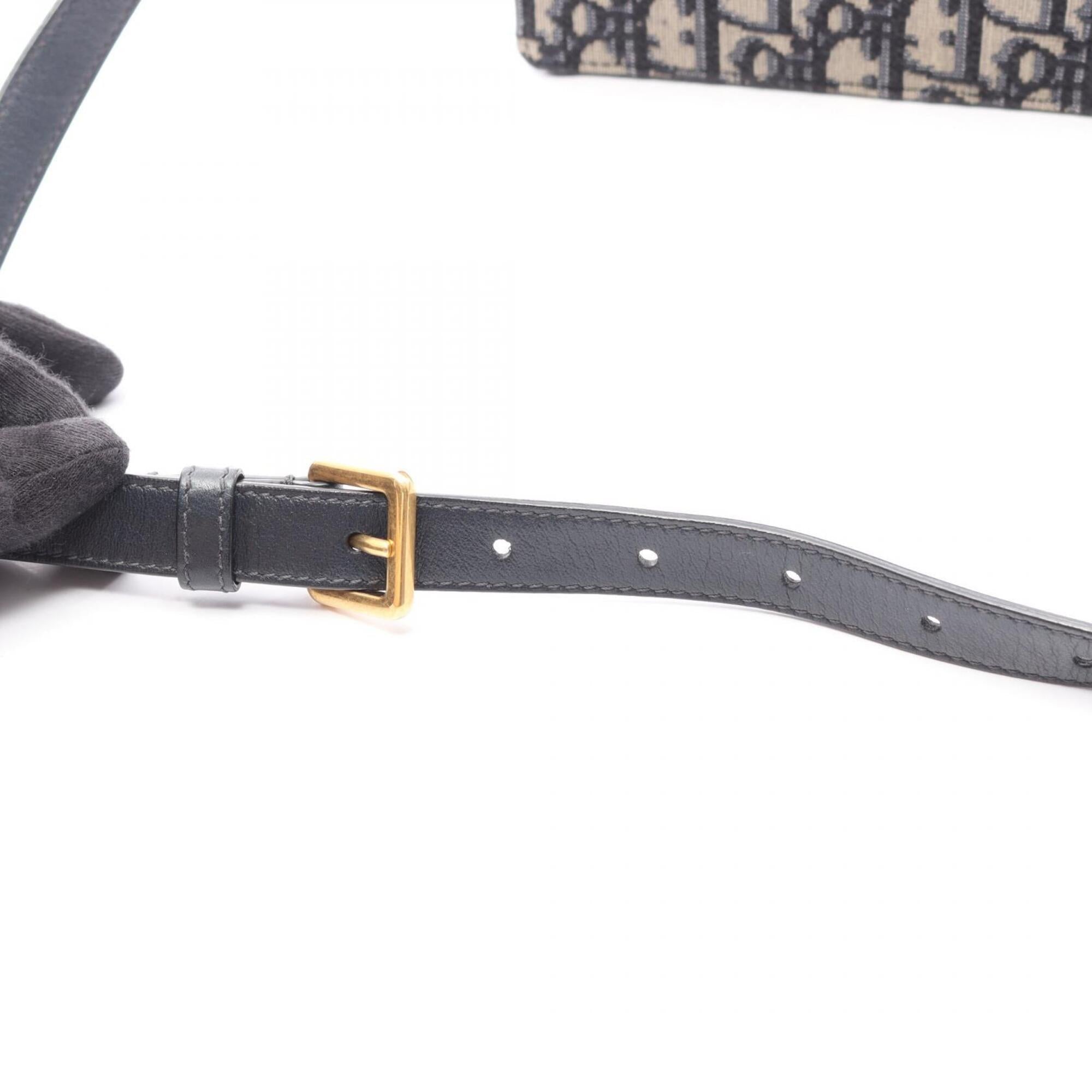 Christian Dior Ivory Navy Canvas Leather Fanny Pack Handbag Saddle Bag (Pre-Owned)