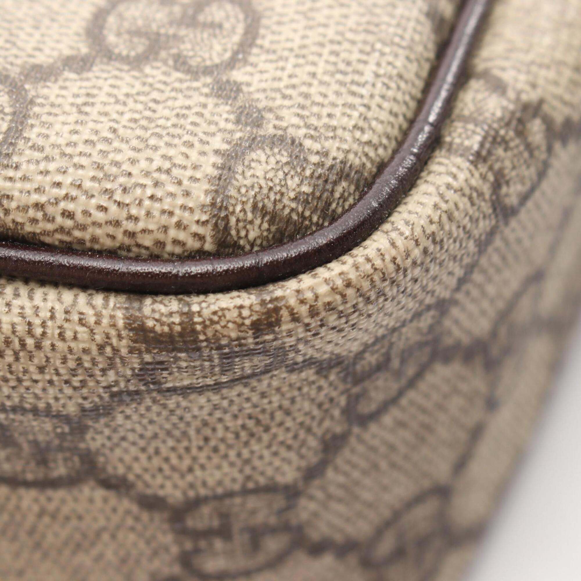 Gucci Beige Brown Gg Plus Leather Shoulder Bag (Pre-Owned)