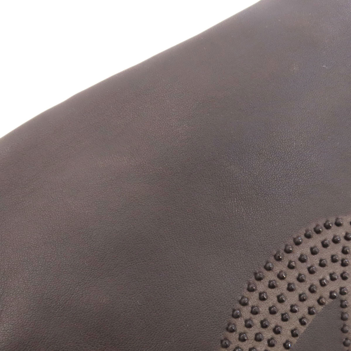 Chanel Dark Gray Leather Shoulder Bag (Pre-Owned)
