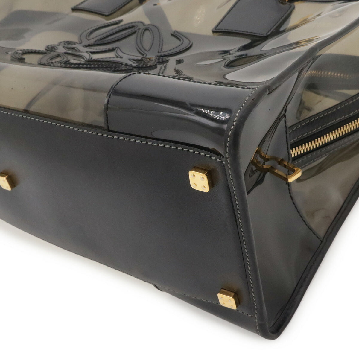 Loewe Black Clear Black Vinyl Handbag Pouch Tote Bag (Pre-Owned)