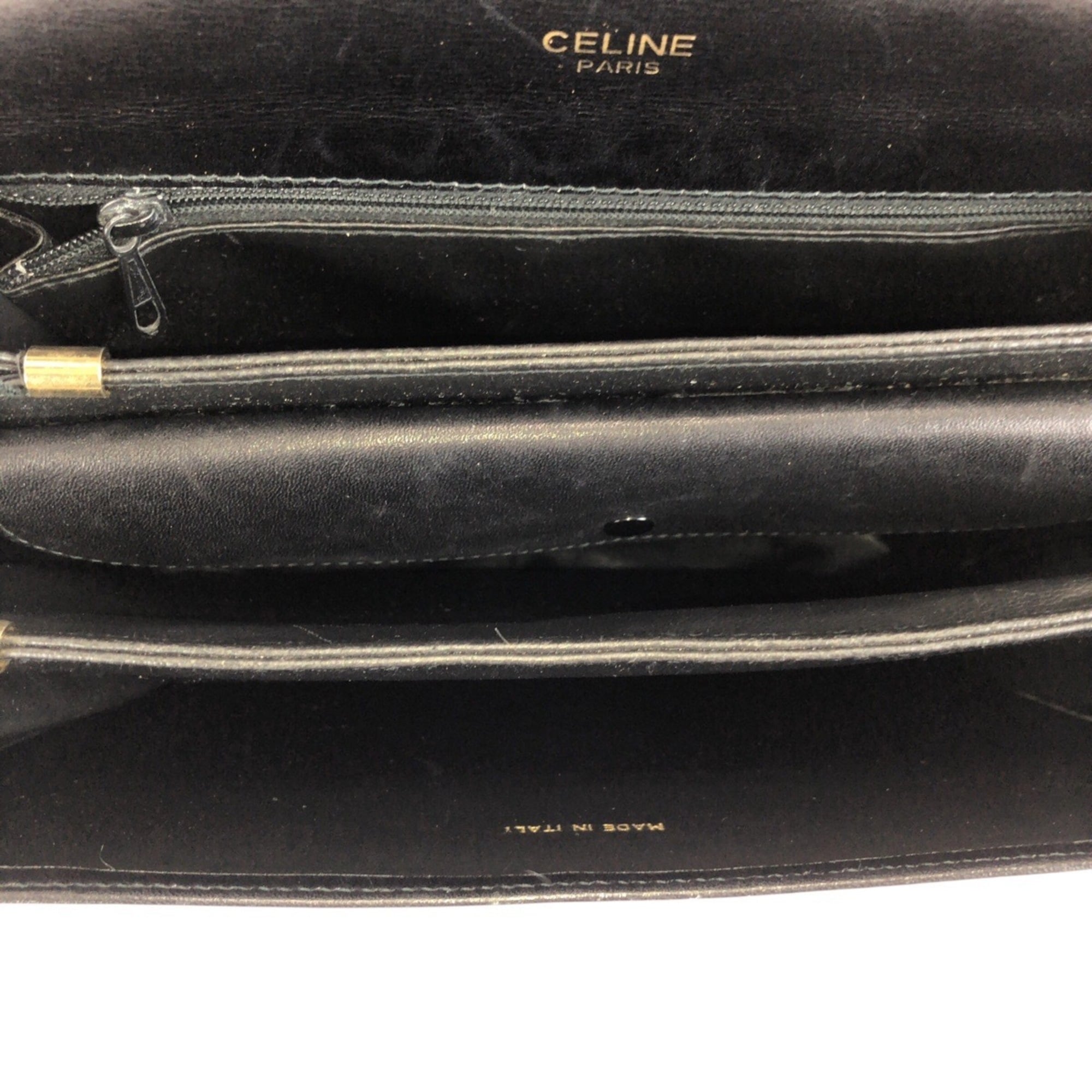 Celine Black Leather Pochette Shoulder Bag (Pre-Owned)