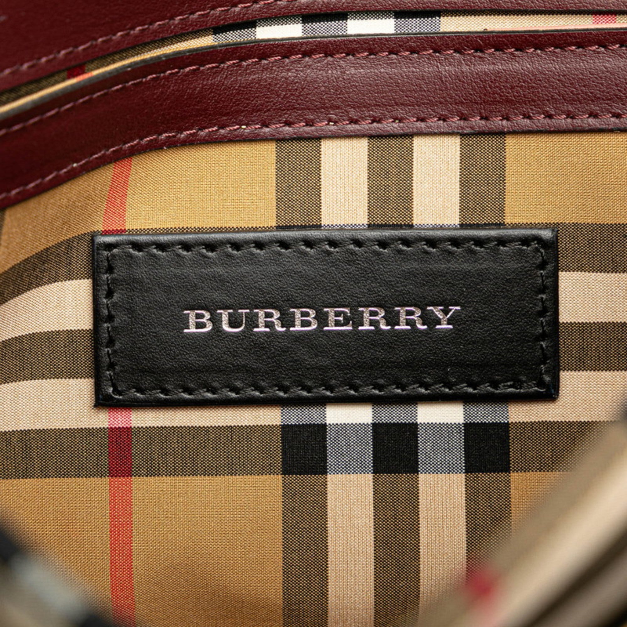 Burberry Pink Purple Leather Shoulder Bag (Pre-Owned)