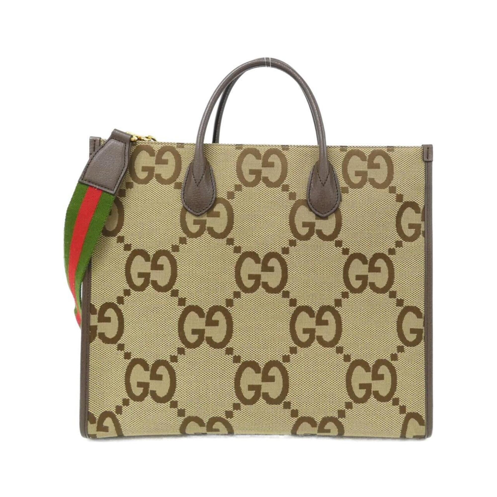 Gucci Brown Camel Gg Canvas Handbag (Pre-Owned)