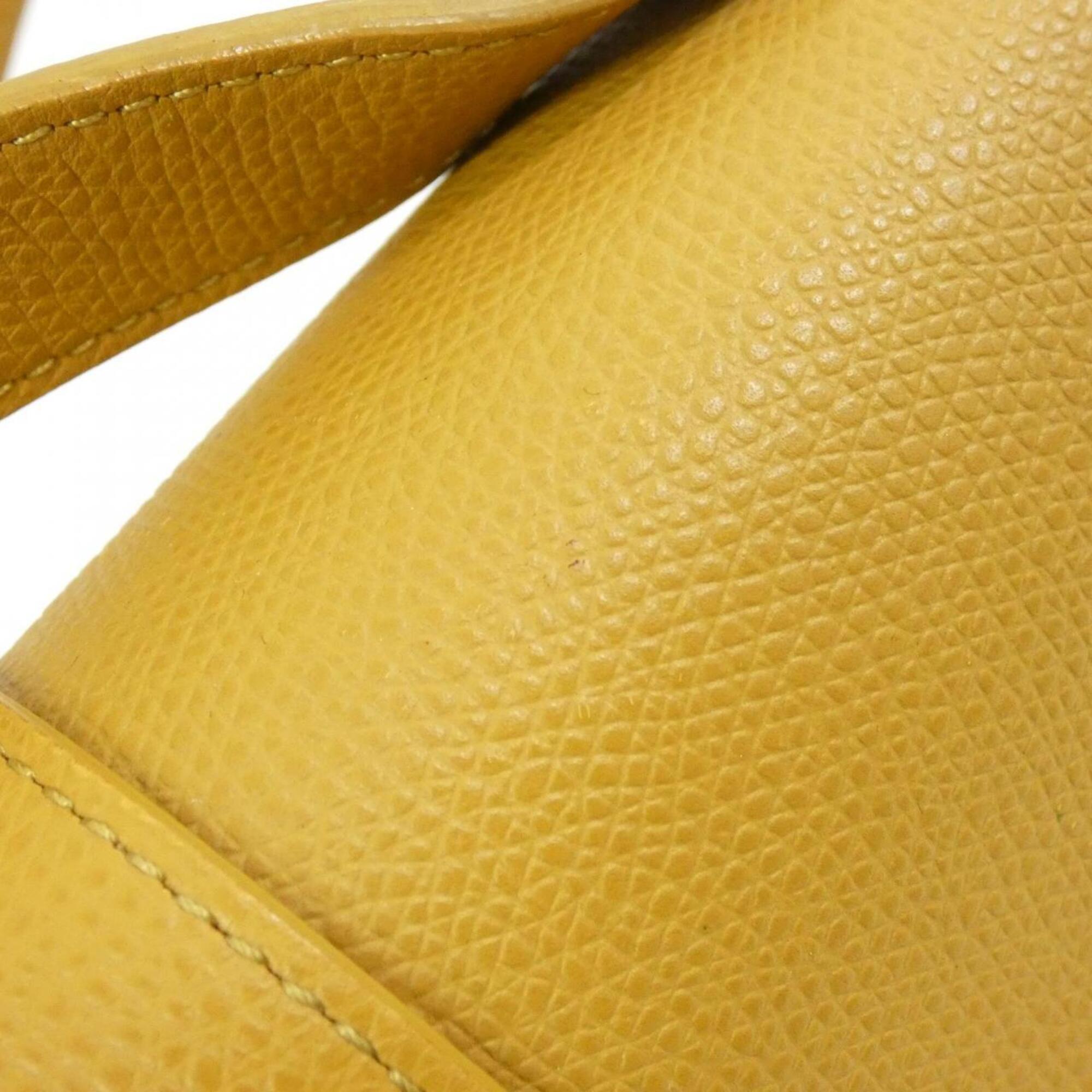 Christian Dior Dark Yellow Leather Shoulder Bag (Pre-Owned)