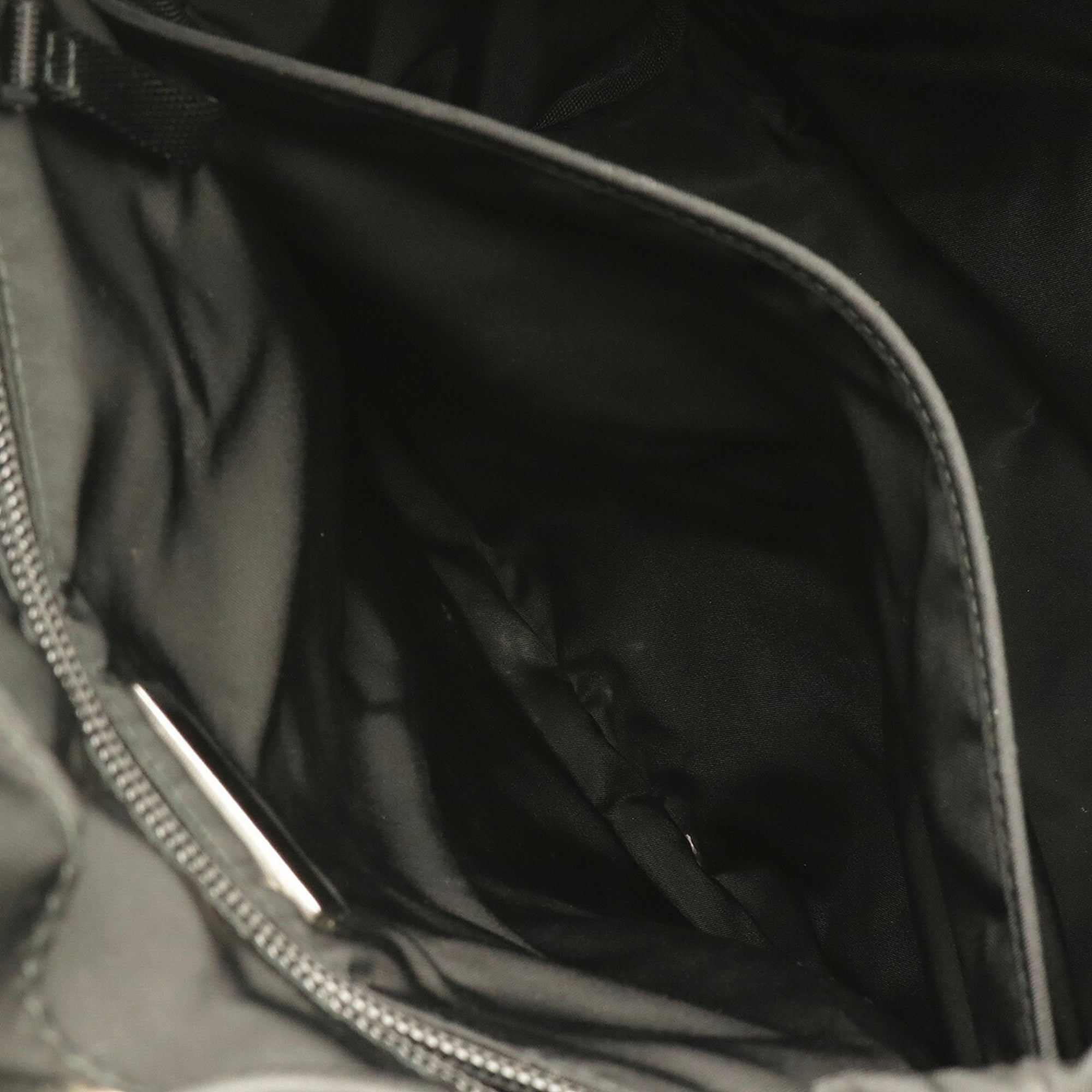Prada Black Nero Nylon Leather Backpack Shoulder Bag (Pre-Owned)
